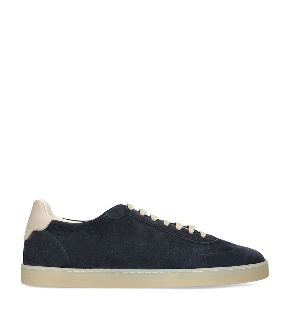 Brunello Cucinelli Suede Low-Top Sneakers Navy
