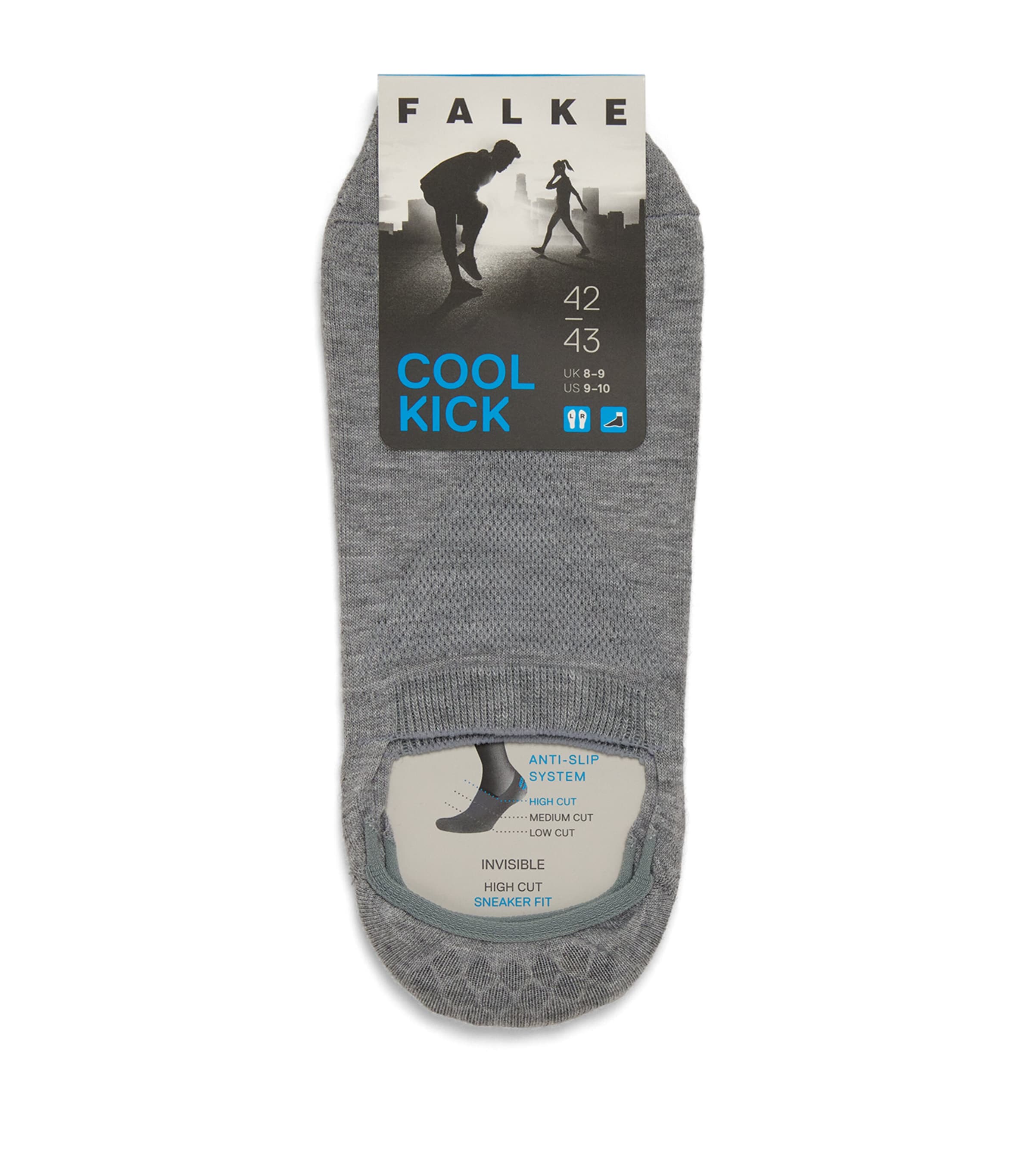 Falke Mens Cool Kick Invisible Socks Light Grey