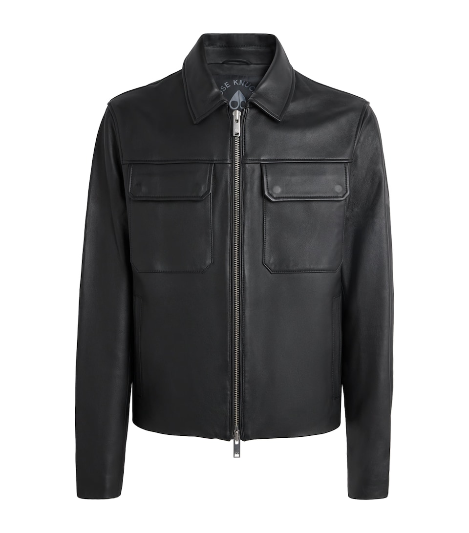 Moose Knuckles Mens Sheepskin Jacques Bunny Jacket Black