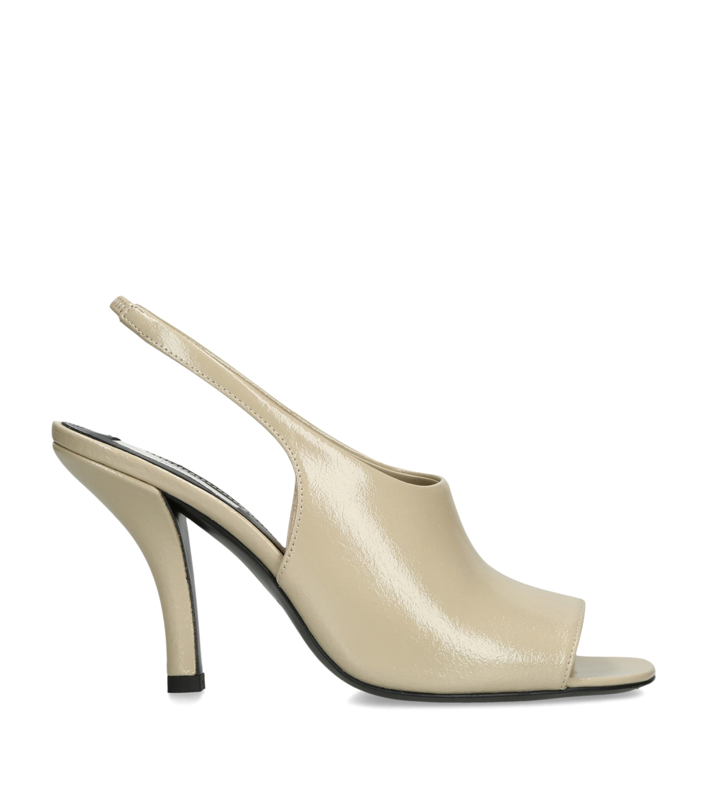 Toteme Leather Contour Slingback Sandals 85 Bone