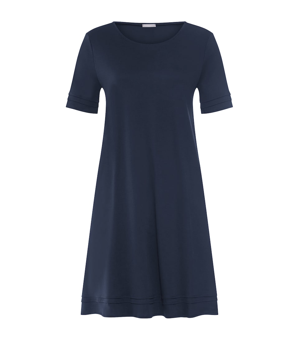 Hanro Womens Cotton Pilar Nightdress Deep Navy