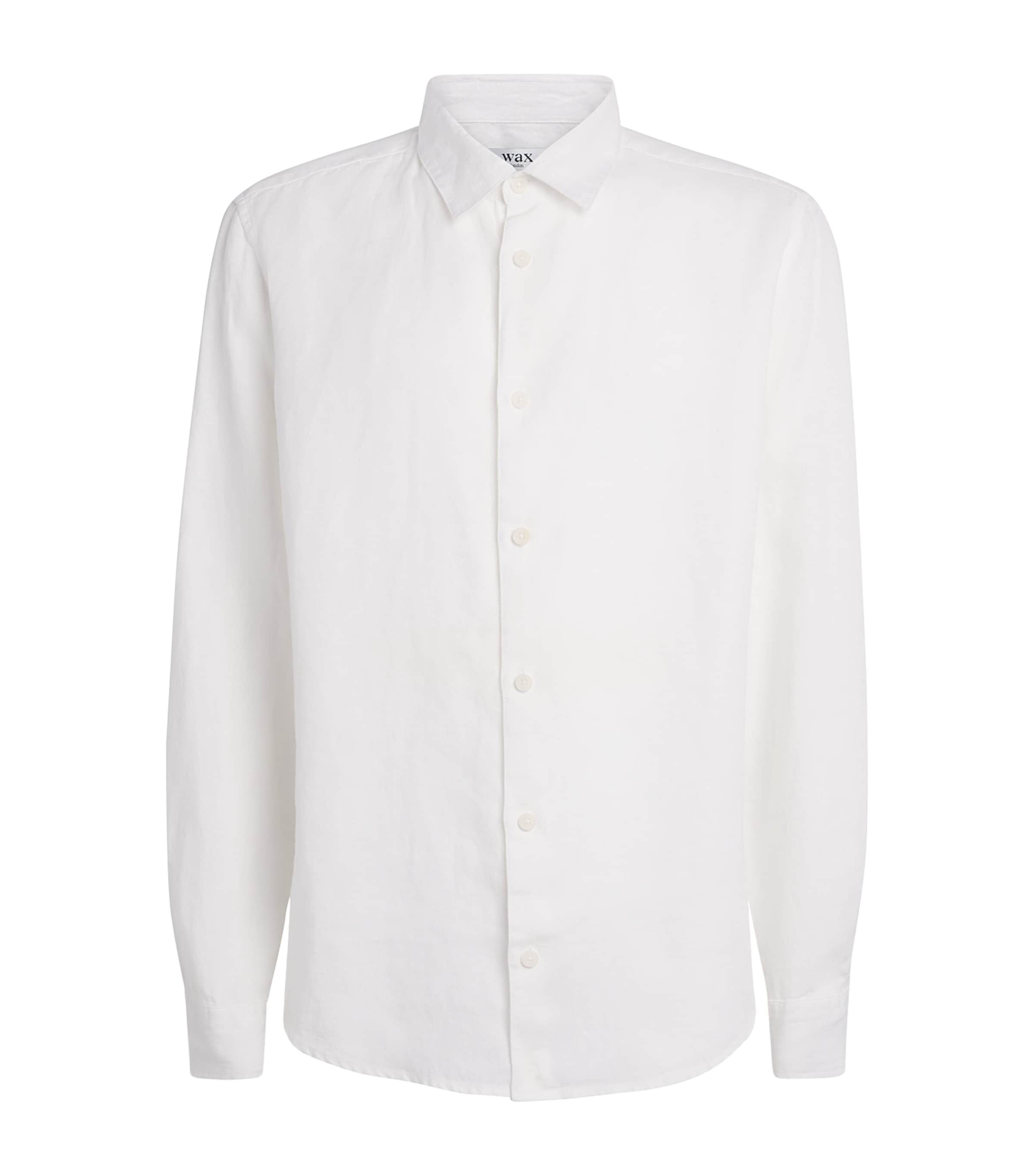 Wax London Mens Linen Dartford Shirt White