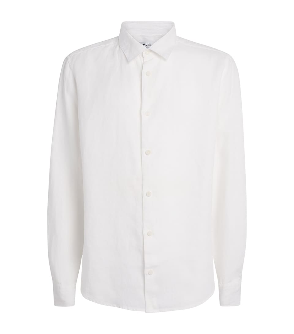 Wax London Mens Linen Dartford Shirt White