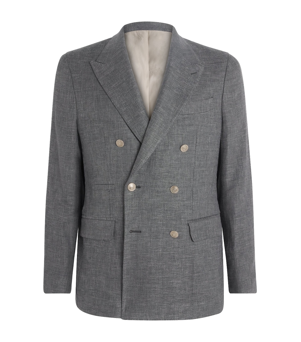 Eleventy Mens Linen-Wool-Silk Blazer Nero