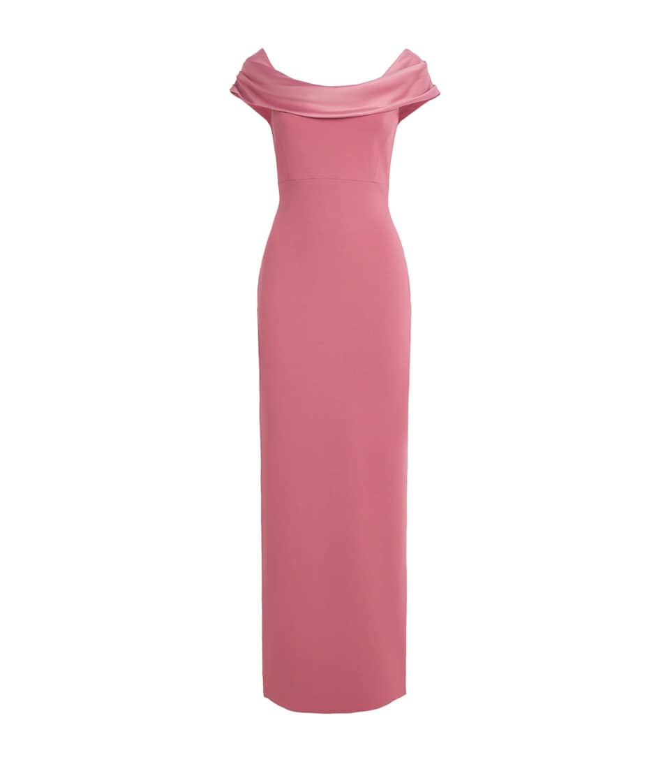 Solace London Womens Crepe Adele Maxi Dress Dark Rose