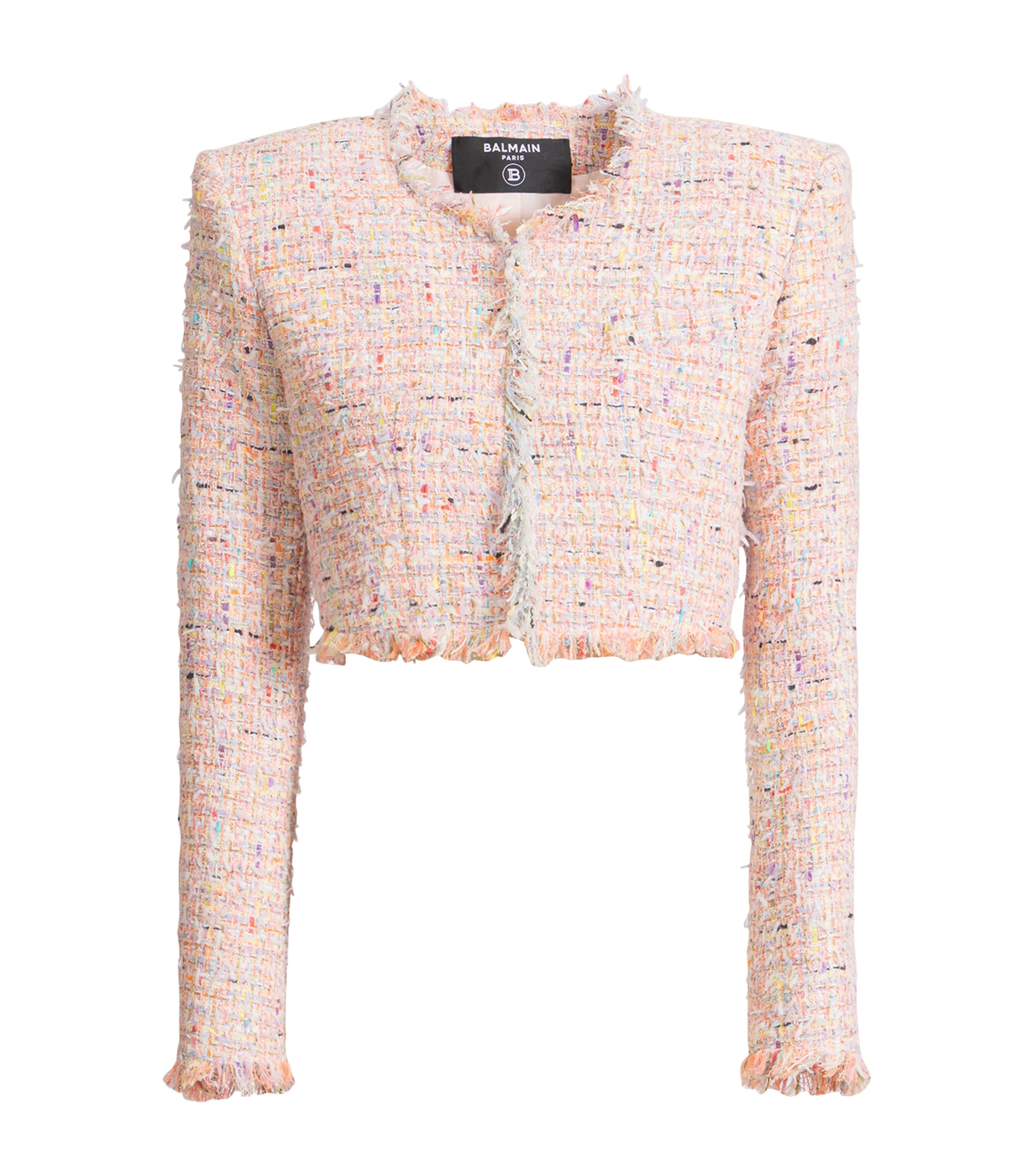Balmain Womens Tweed cropped jacket Aaa Multicolore