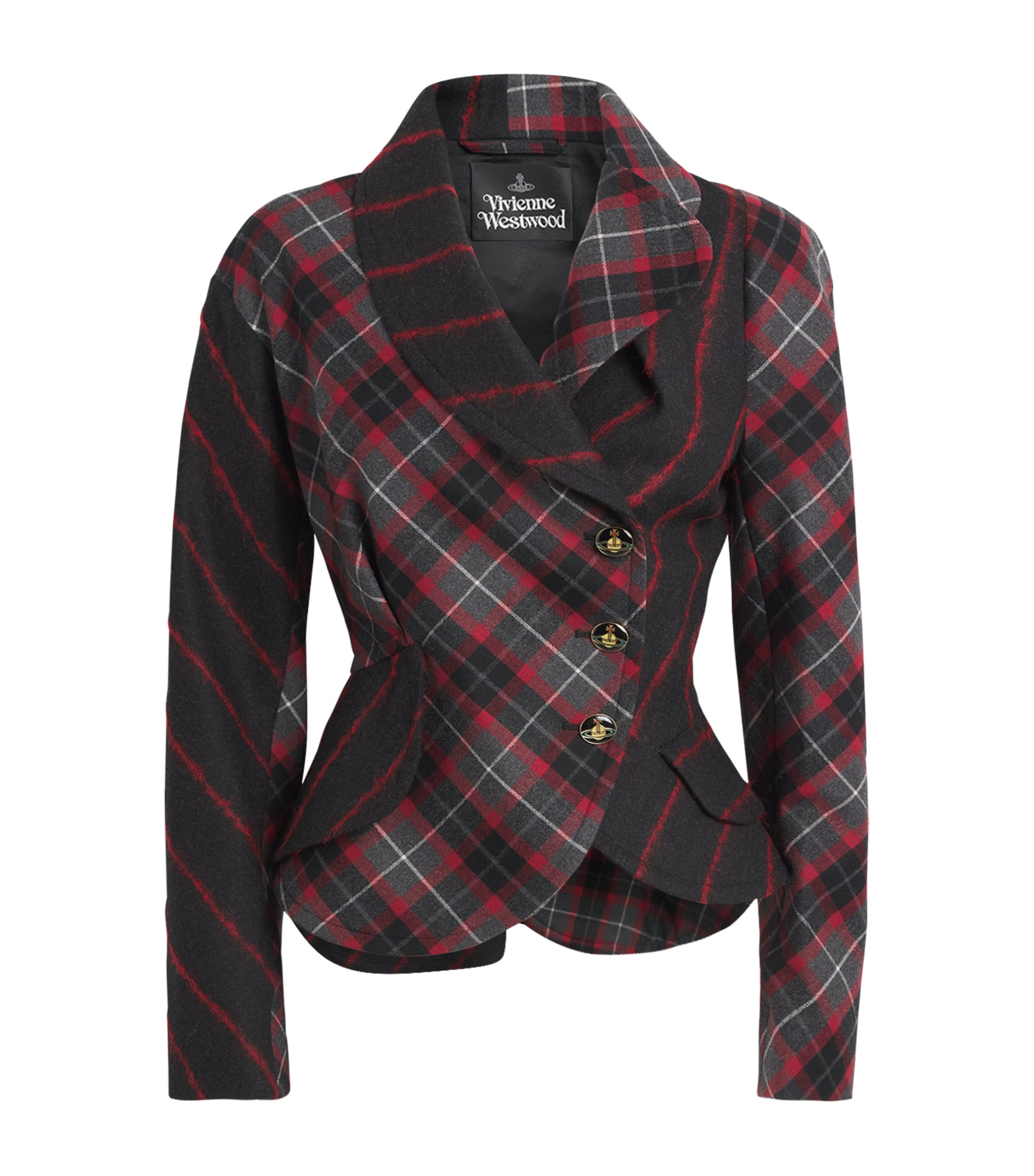 Vivienne Westwood Womens Wool Stormy Blazer Charcoal/red