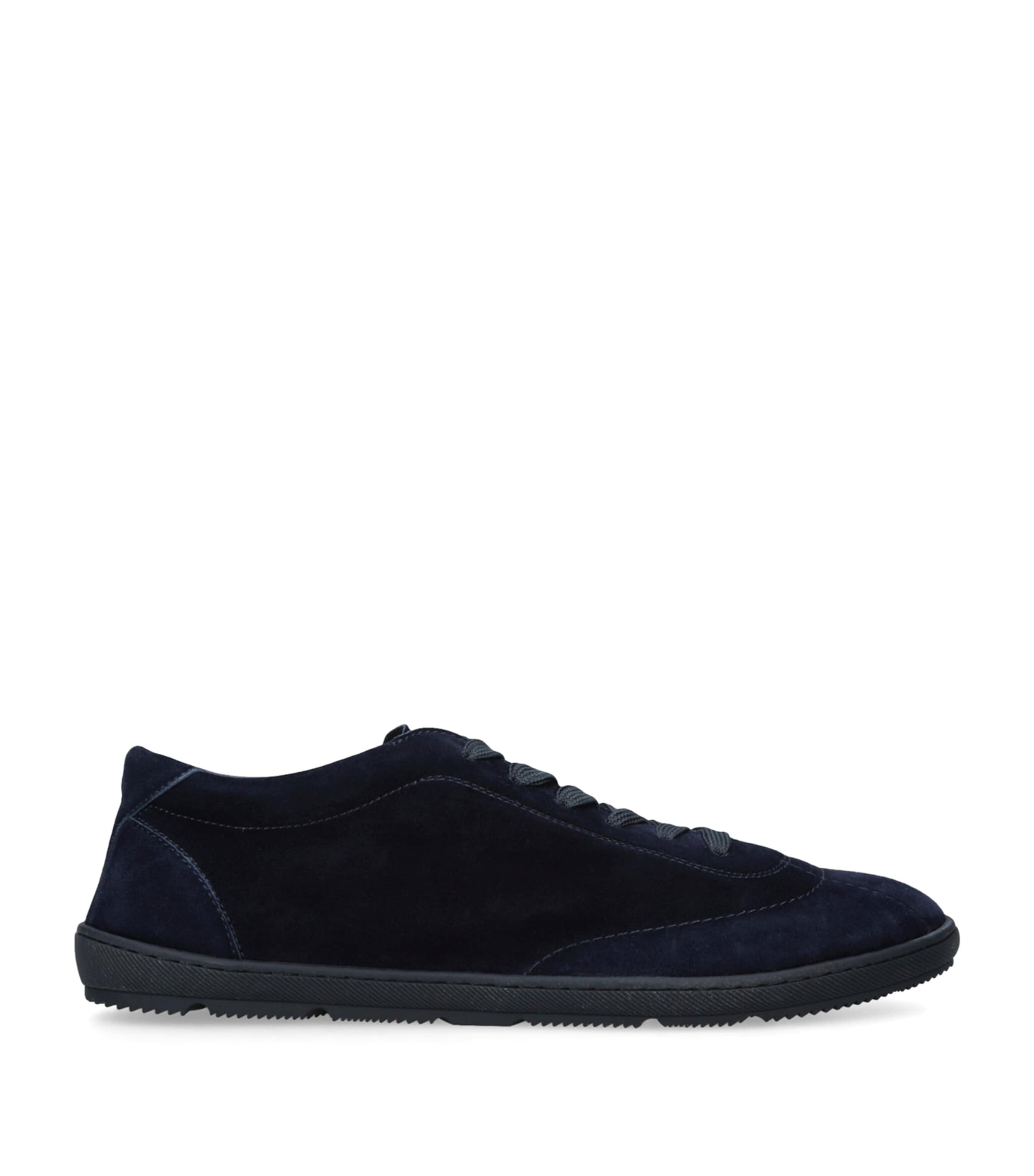 Brunello Cucinelli Suede Low-Top Sneakers Navy