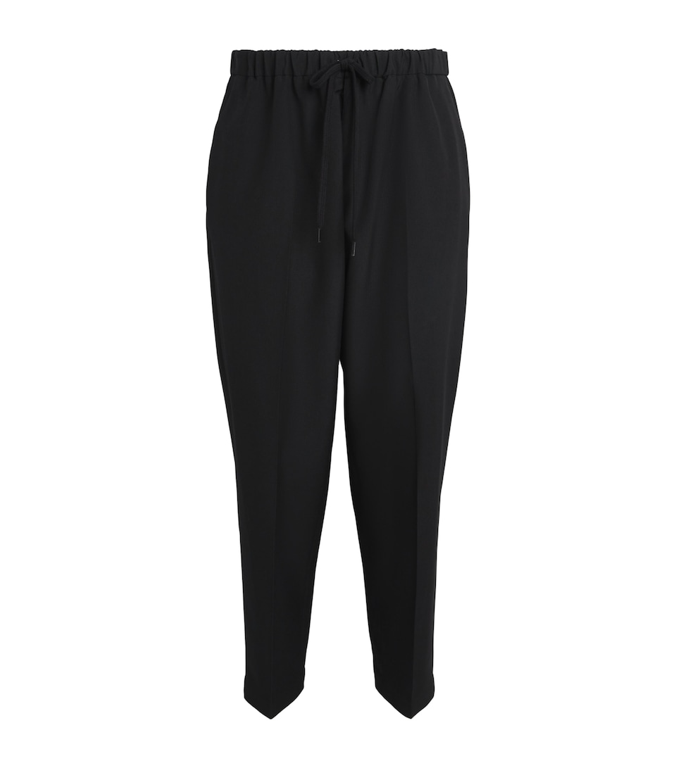 MM6 Maison Margiela Mens Cotton Pleated Drawstring Trousers Black