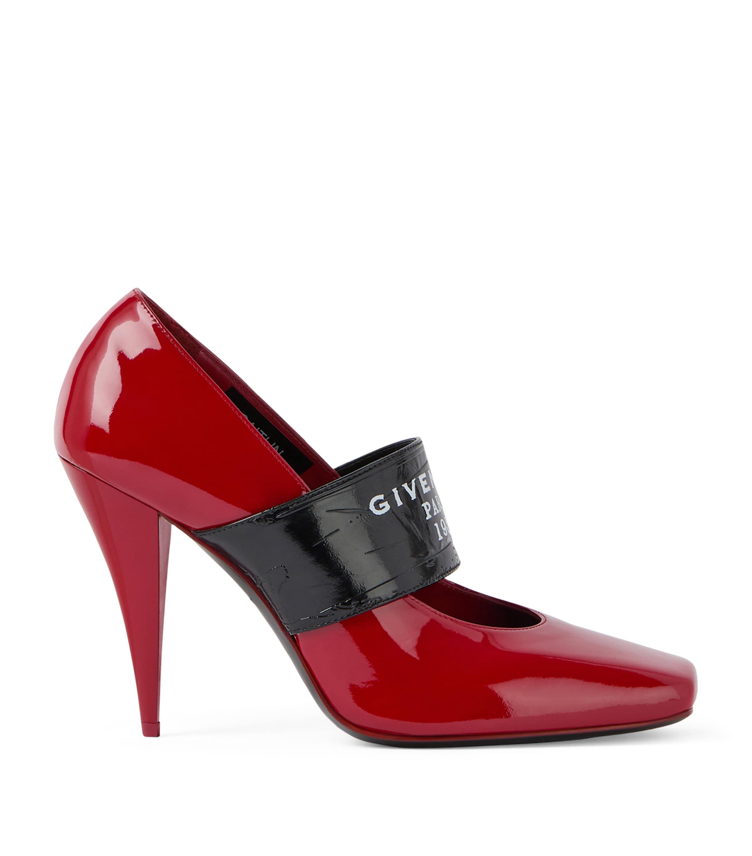 Leather Ribbon Logo Pumps 95