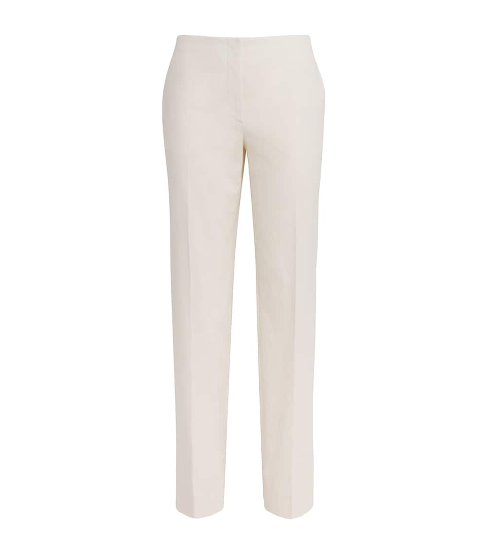 Basketweave Wide-Leg Trousers