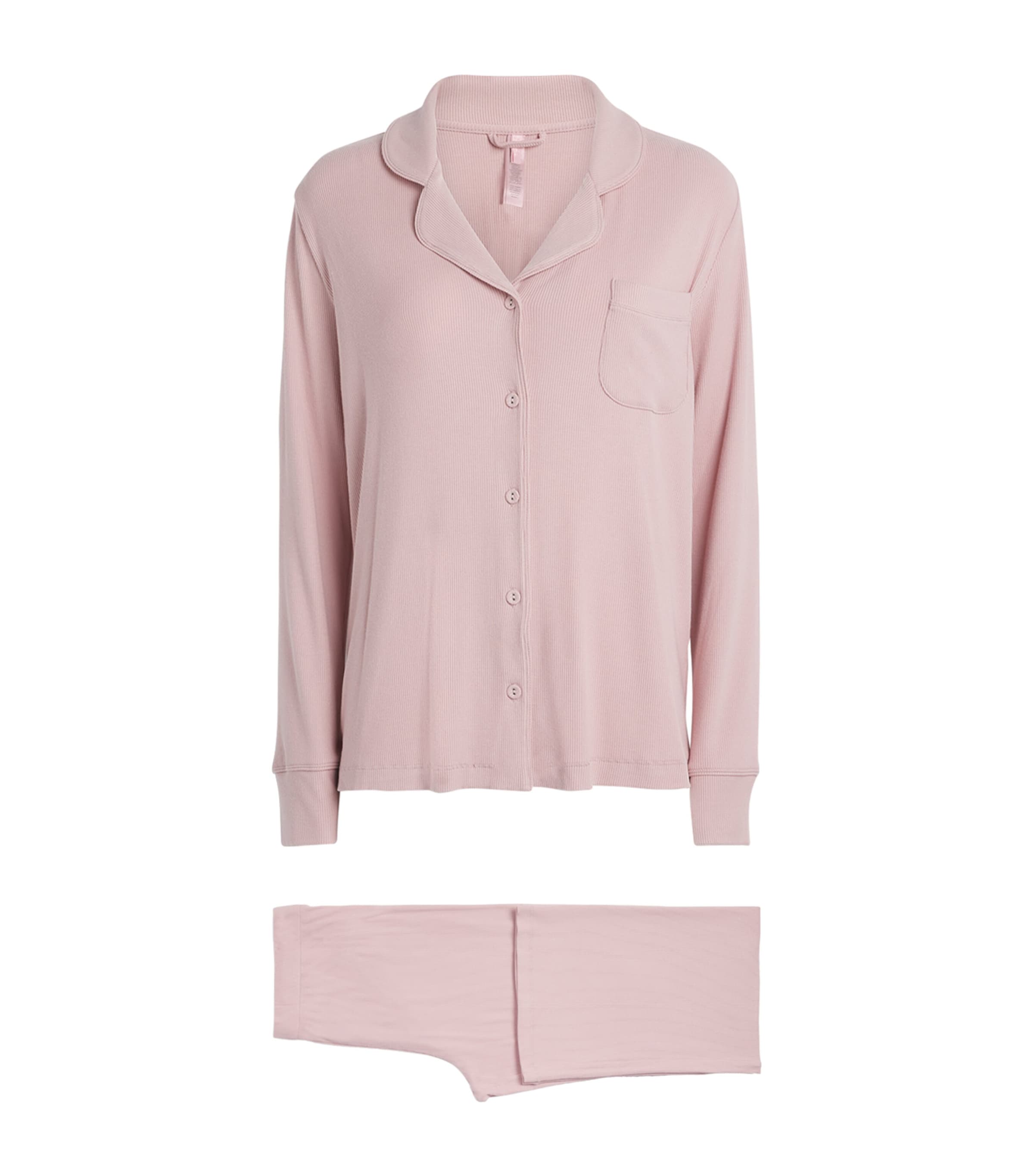 Skims Womens Soft Lounge Ribbed Pyjama Set Morganite
