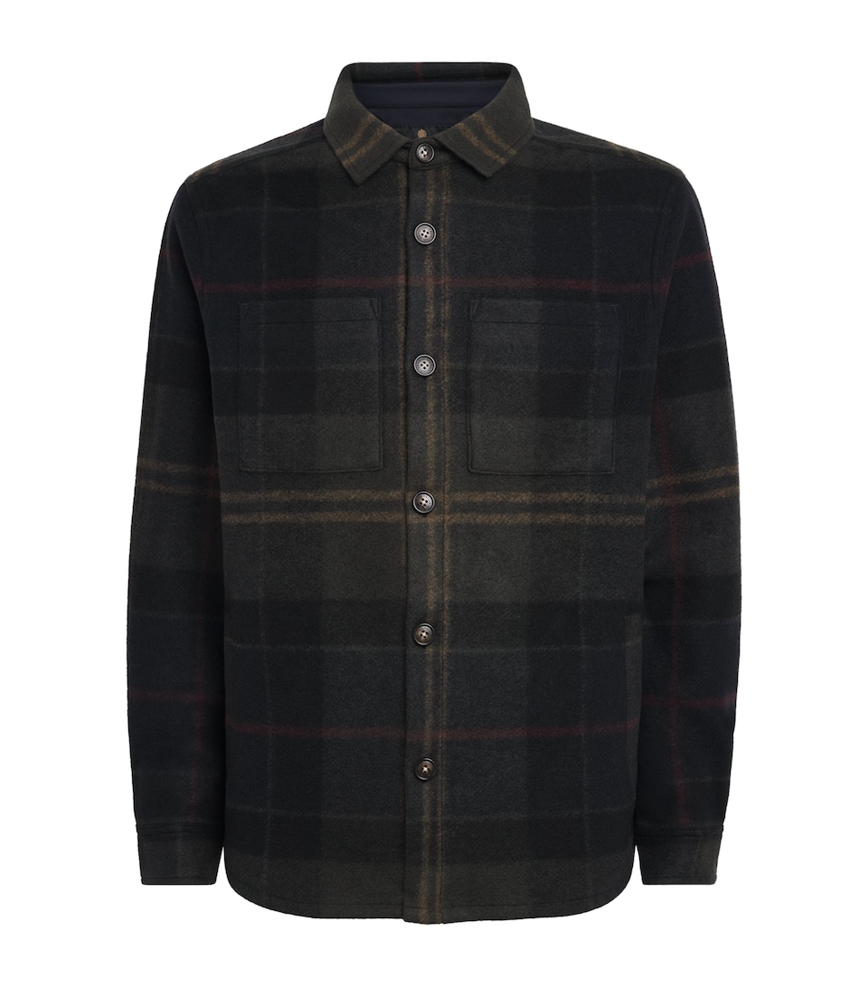 Barbour Mens Brushed Woodlane Check Overshirt Shadow Classic Trtn