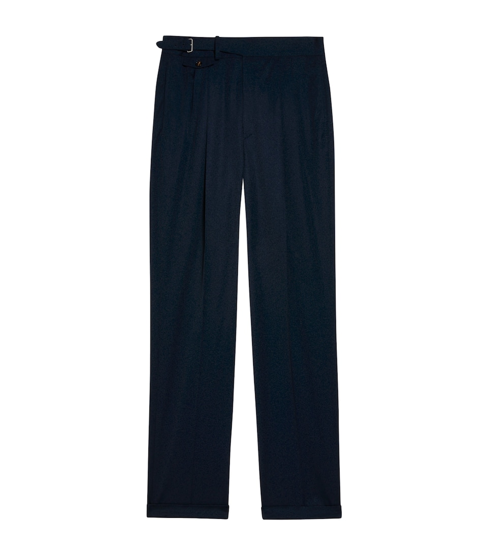 Dunhill Mens Linen Pinstripe Tailored Trousers