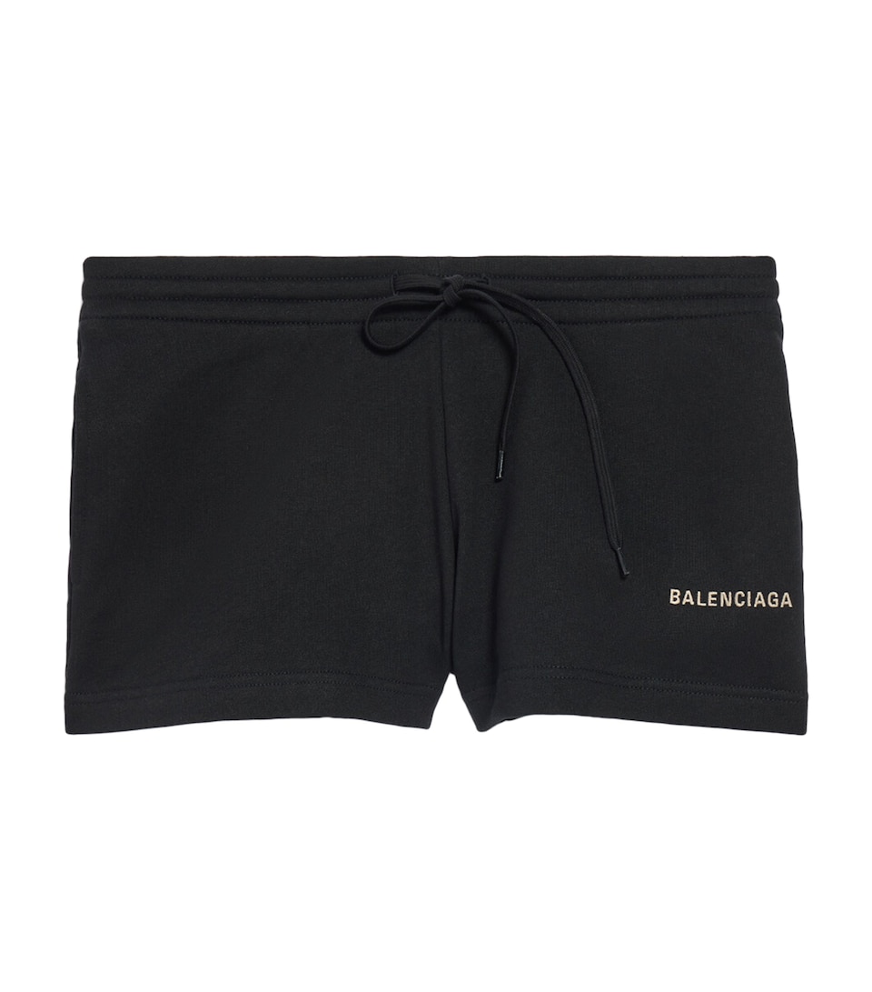 Balenciaga Womens Cotton Fleece Drawstring Shorts