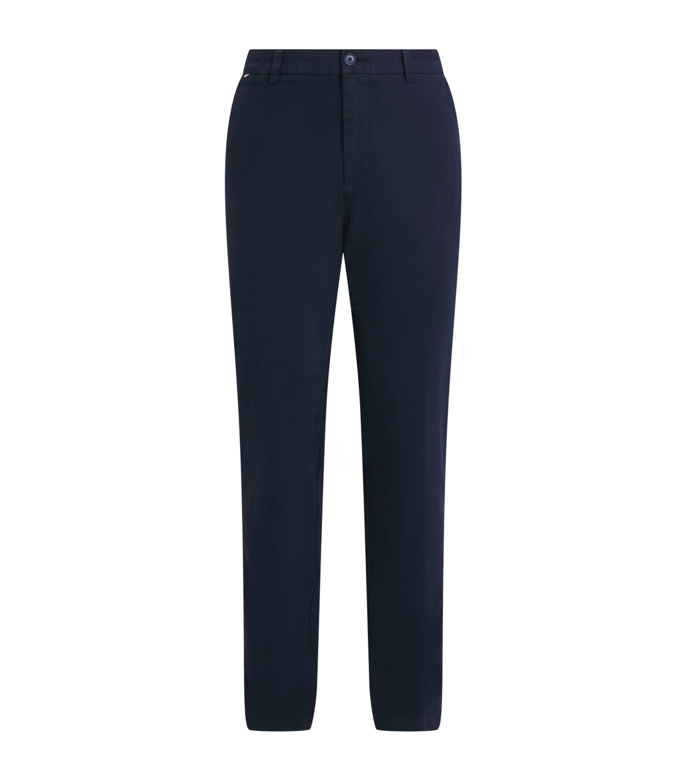 BOSS Mens Stretch-Cotton Kane Trousers Dark Blue