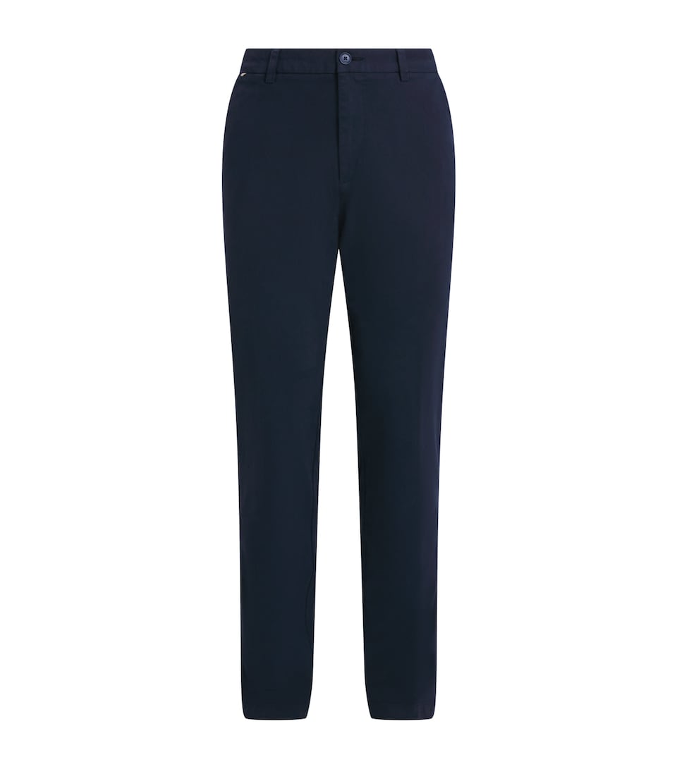 BOSS Mens Stretch-Cotton Kane Trousers Dark Blue