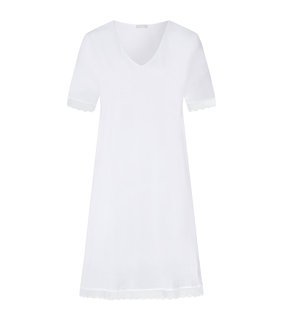 Hanro Womens Pima Cotton Inaya Nightdress White