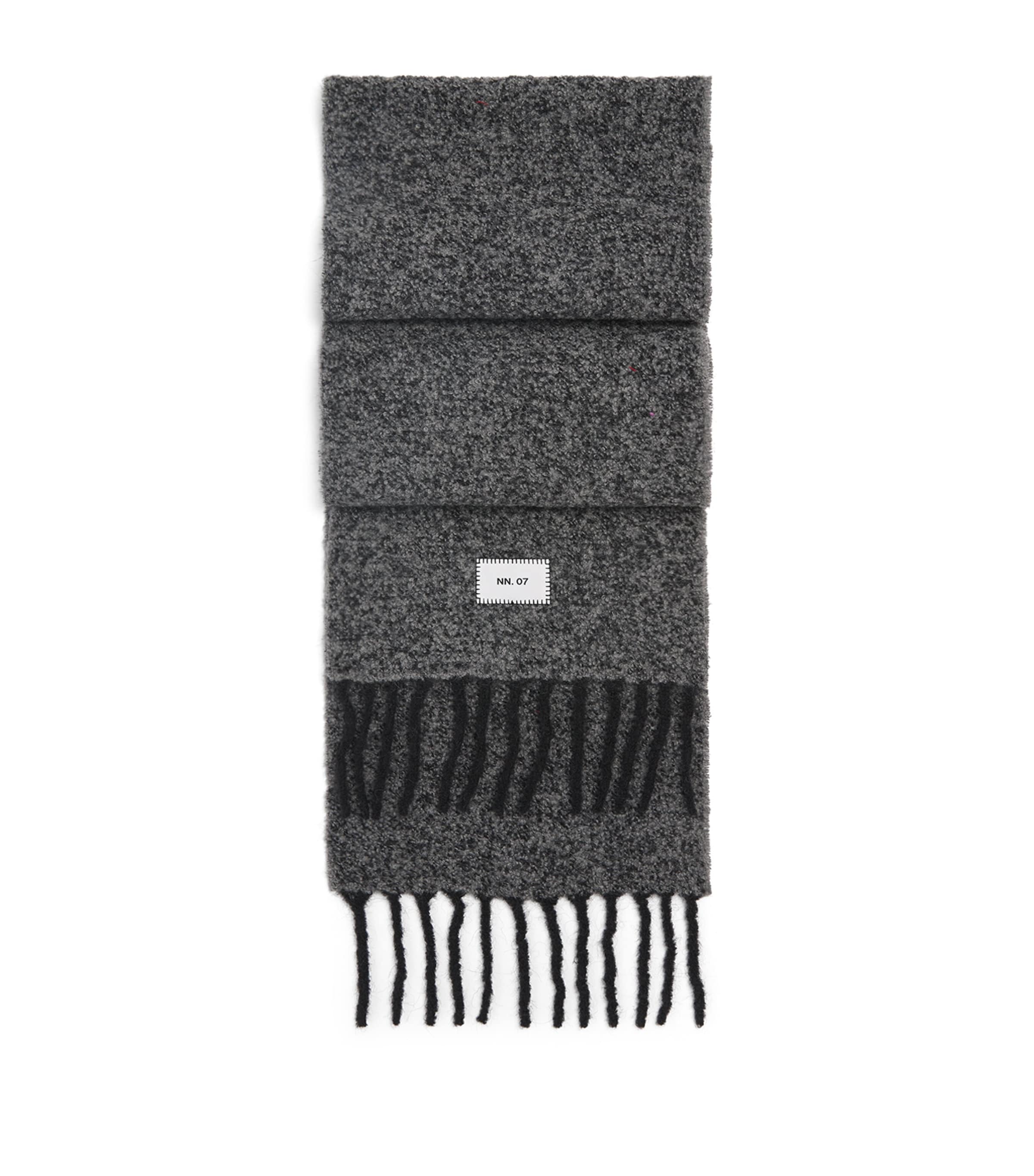 NN.07 Alpaca-Wool-Blend Fringed Scarf Black