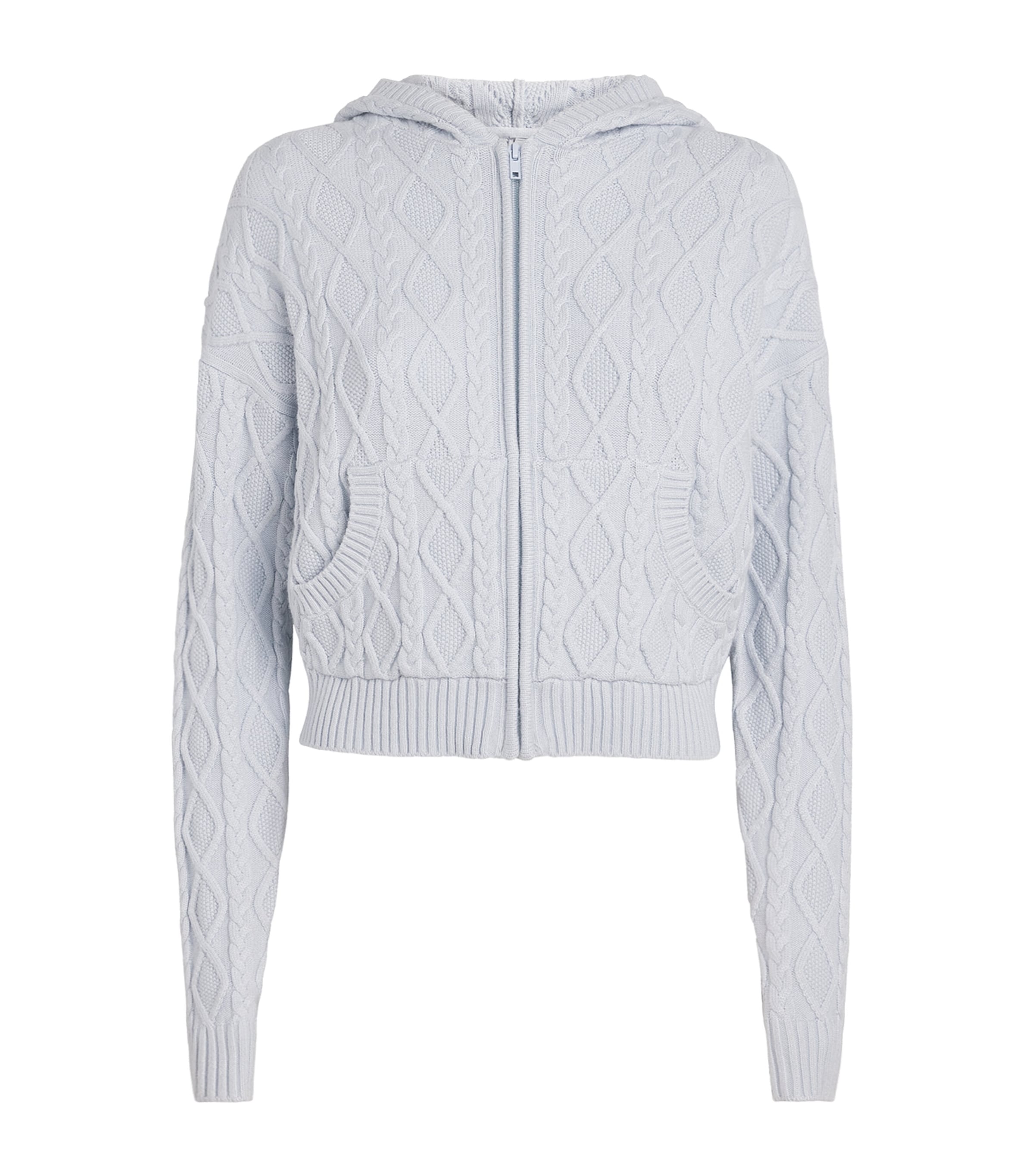 Cable-Knit Snow Bunny Zip-Up Hoodie