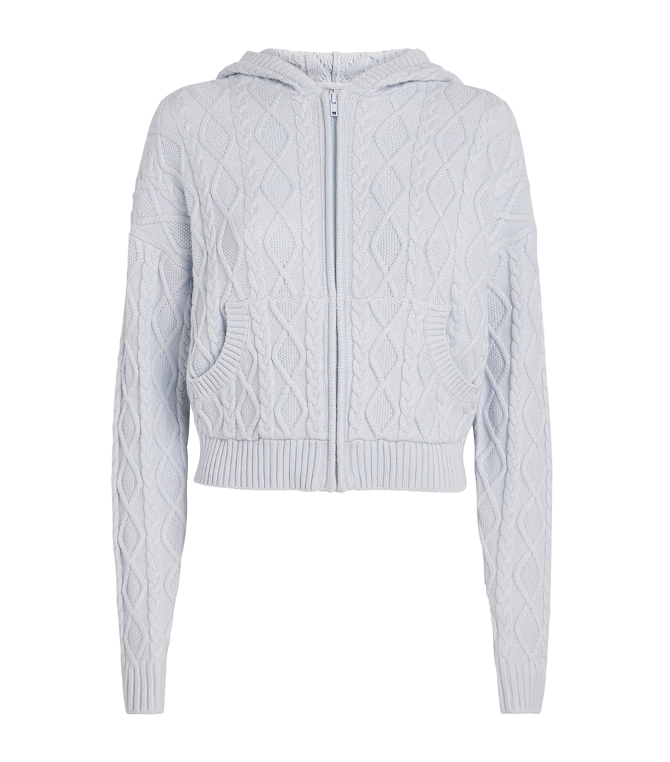 Cable-Knit Snow Bunny Zip-Up Hoodie