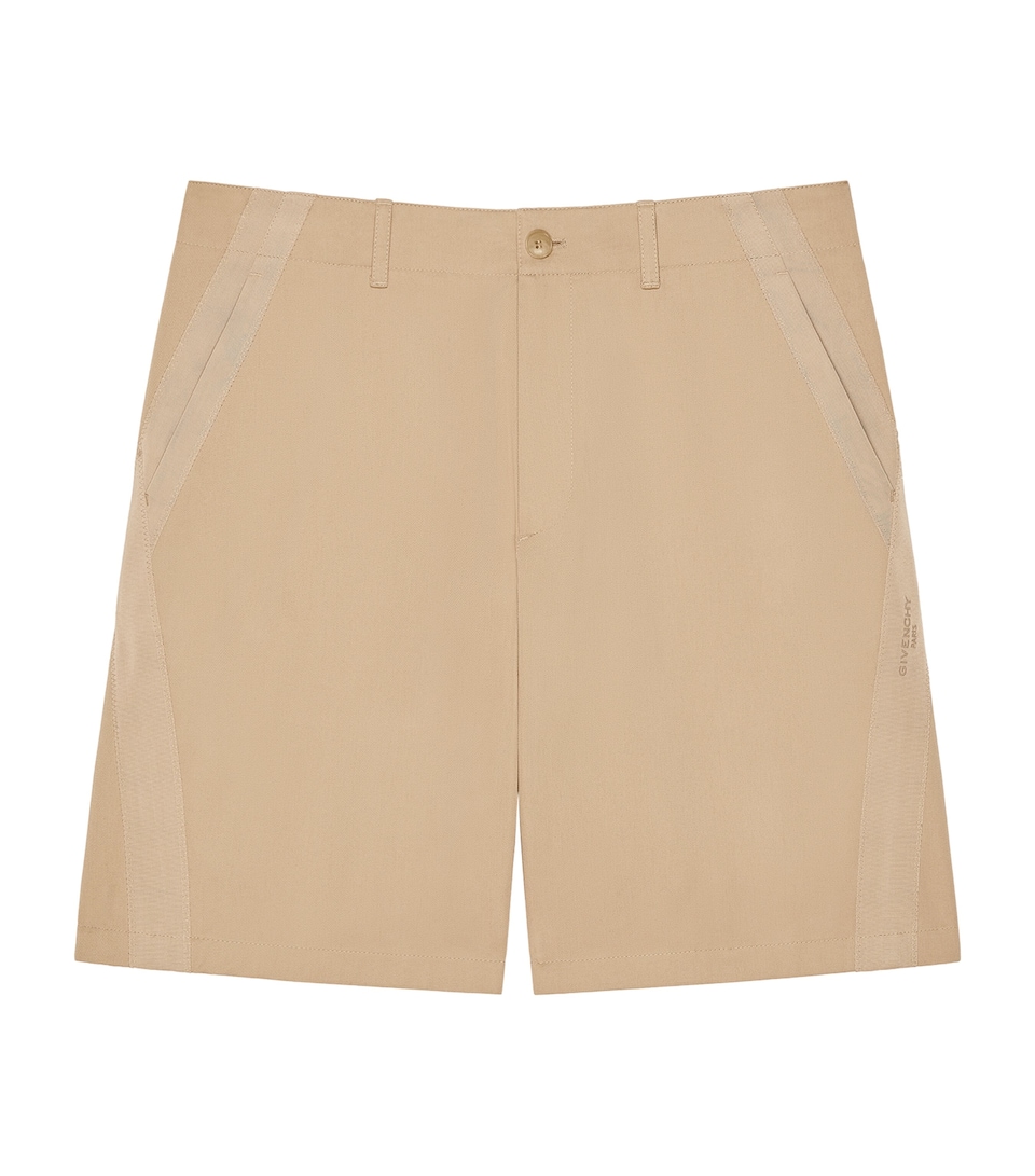 Givenchy Mens Cotton Grosgrain-Trim Shorts