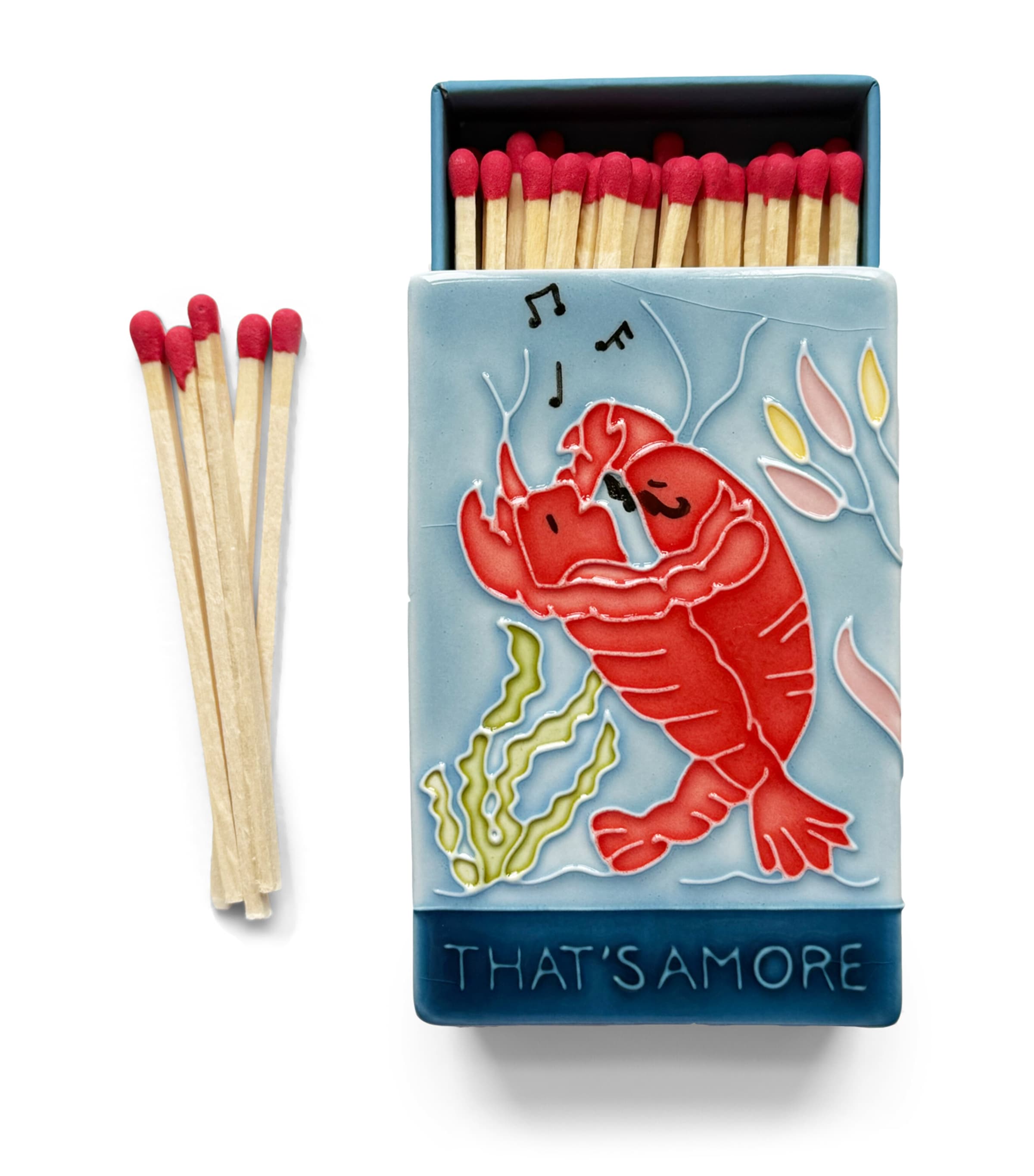 Ceramic Let’s Be Lobsters Matchbox