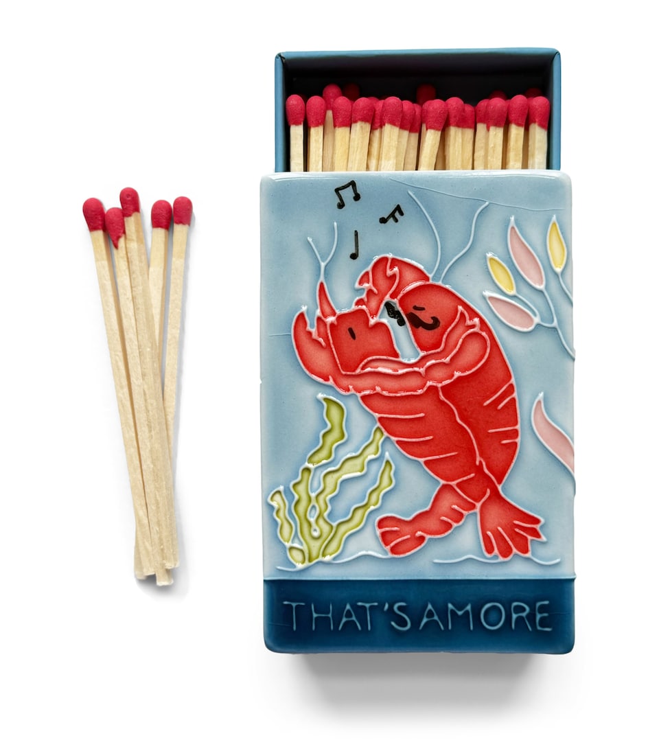 Ceramic Let’s Be Lobsters Matchbox