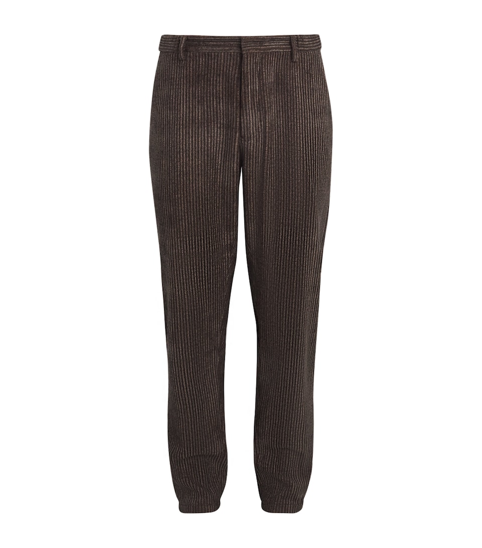 Corduroy Herringbone Print Trousers