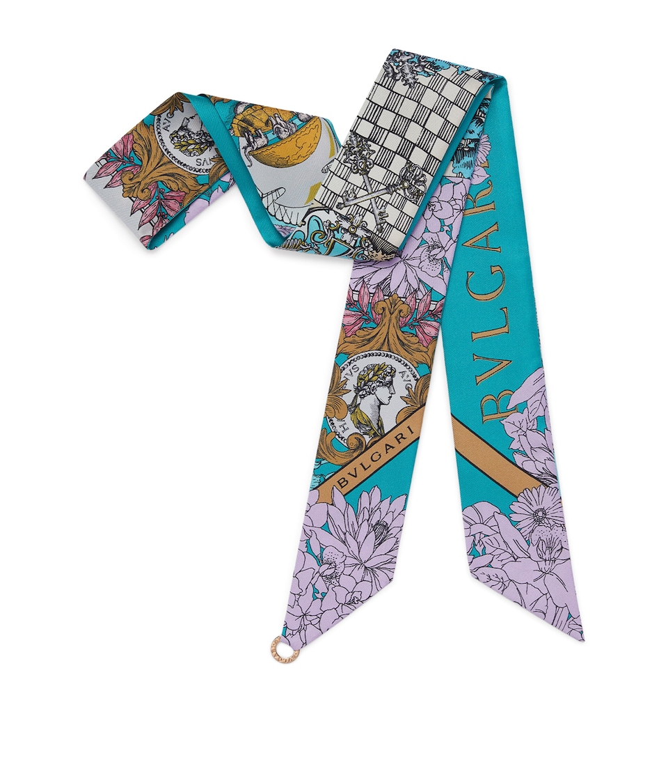 Silk Printed Skinny Scarf