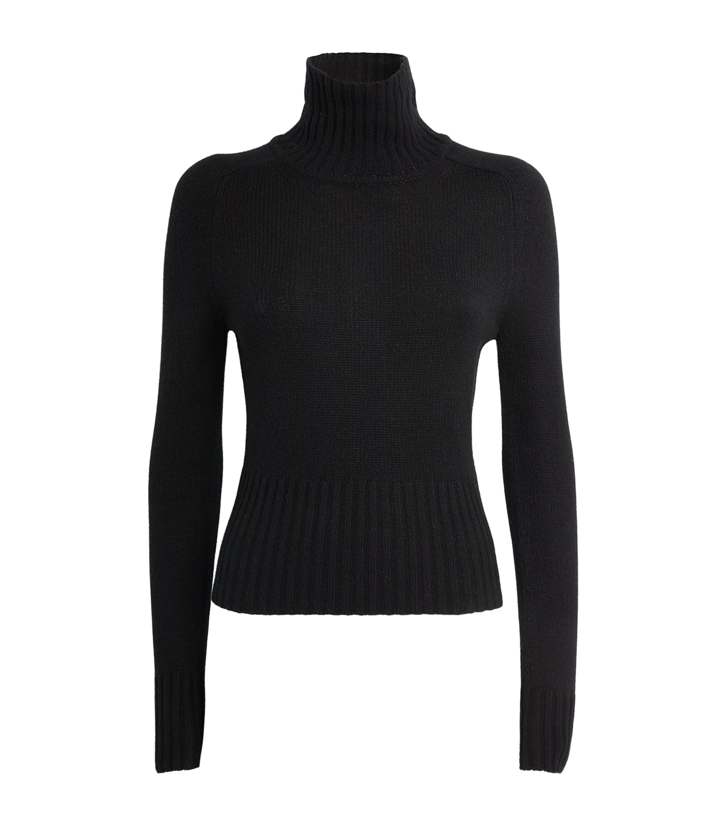 Open Cashmere High-Neck Sweater