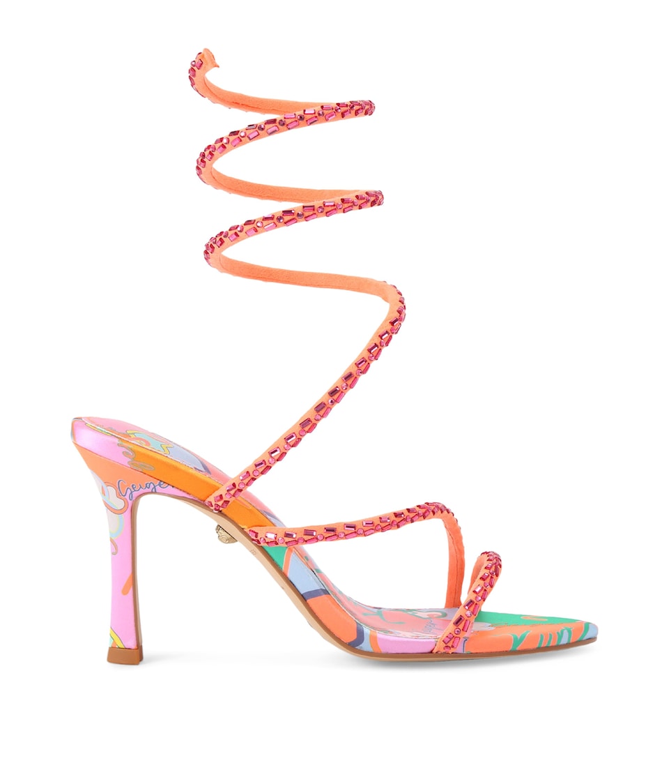 Kurt Geiger London Satin Spiral Sandals Pink Comb