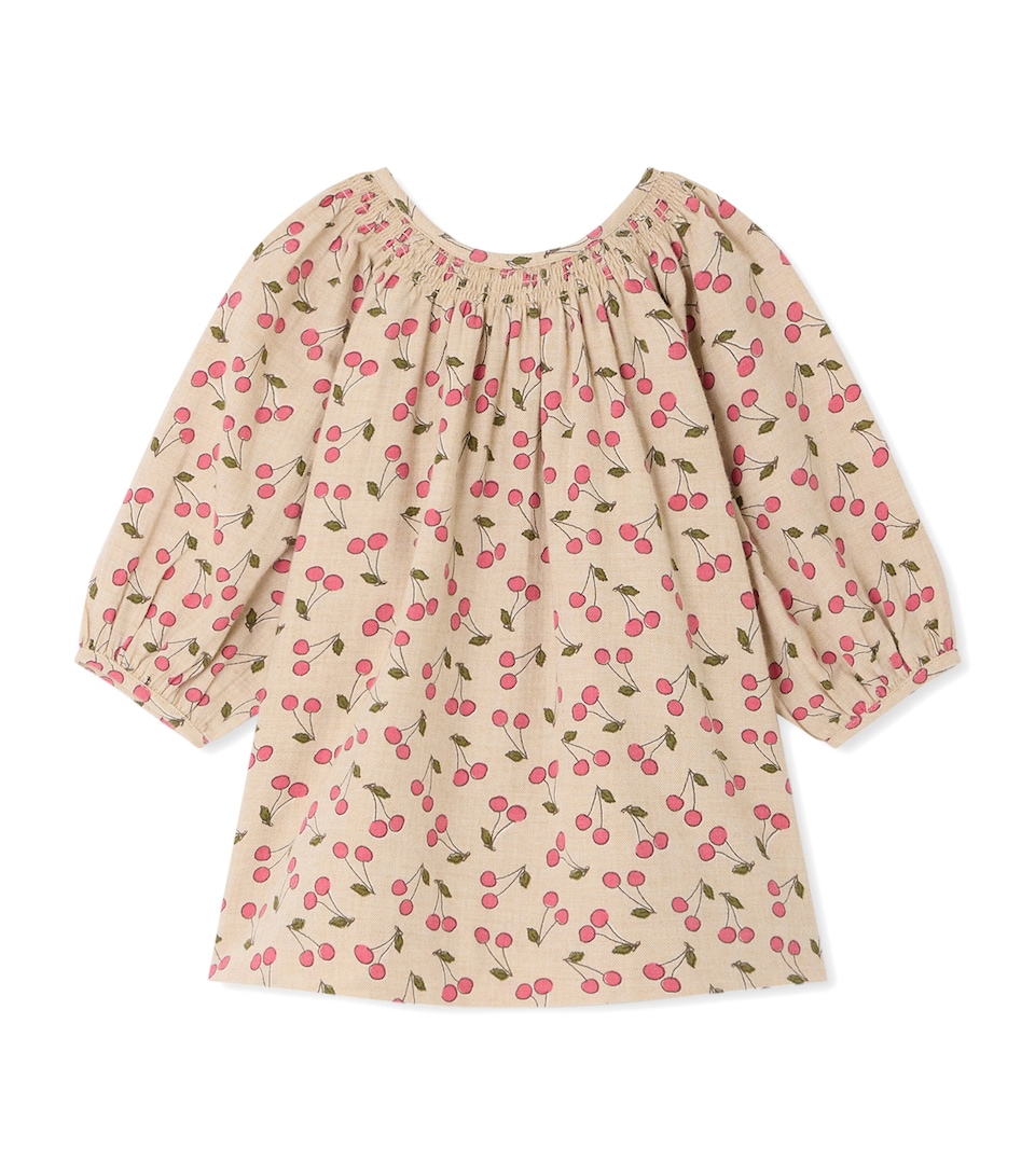 Bonpoint Cotton Cherry Print Dress (6-18 Months) Imp Mastic