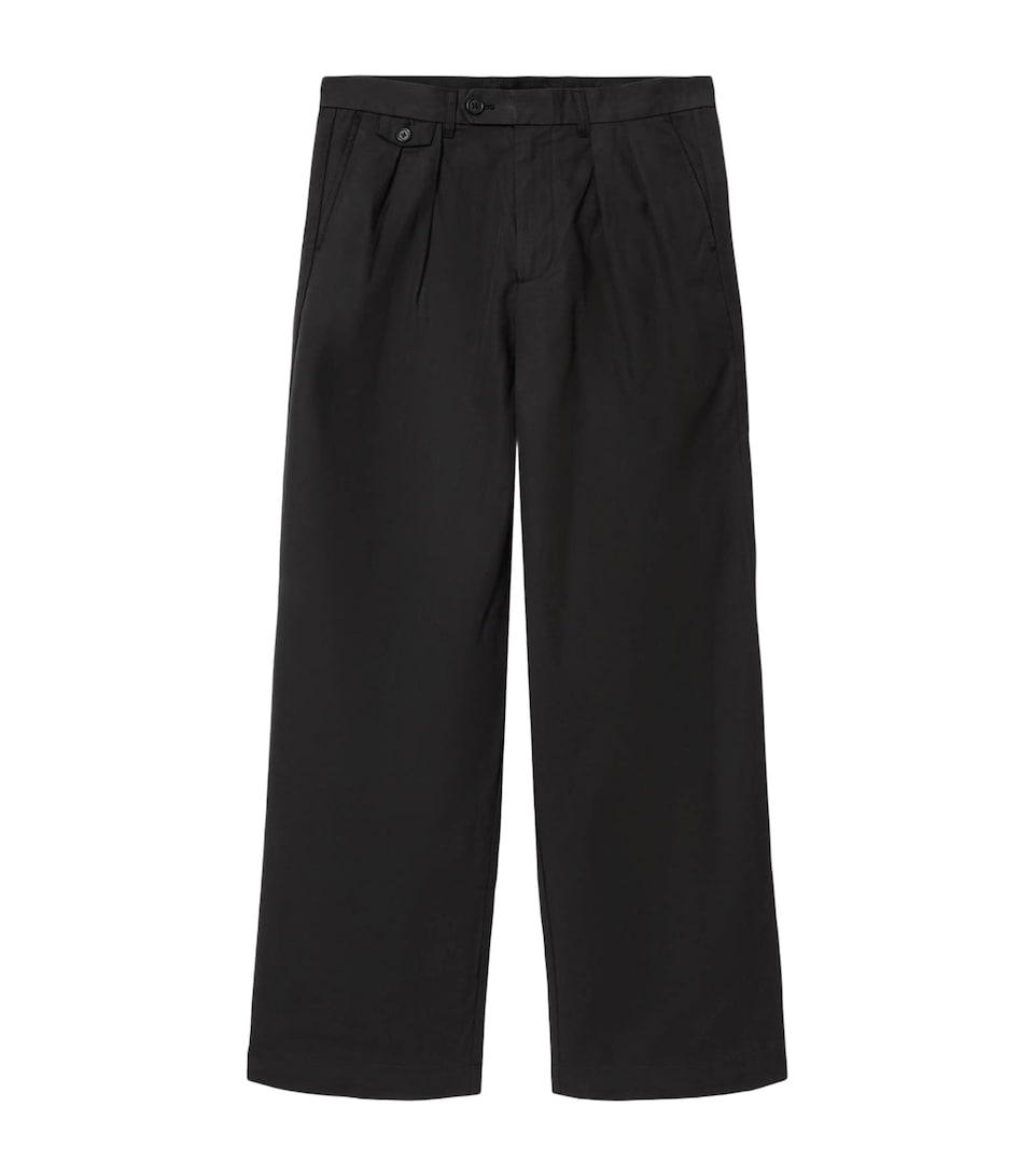 AllSaints Mens Organic Cotton-Blend Conway Trousers Tanner Black