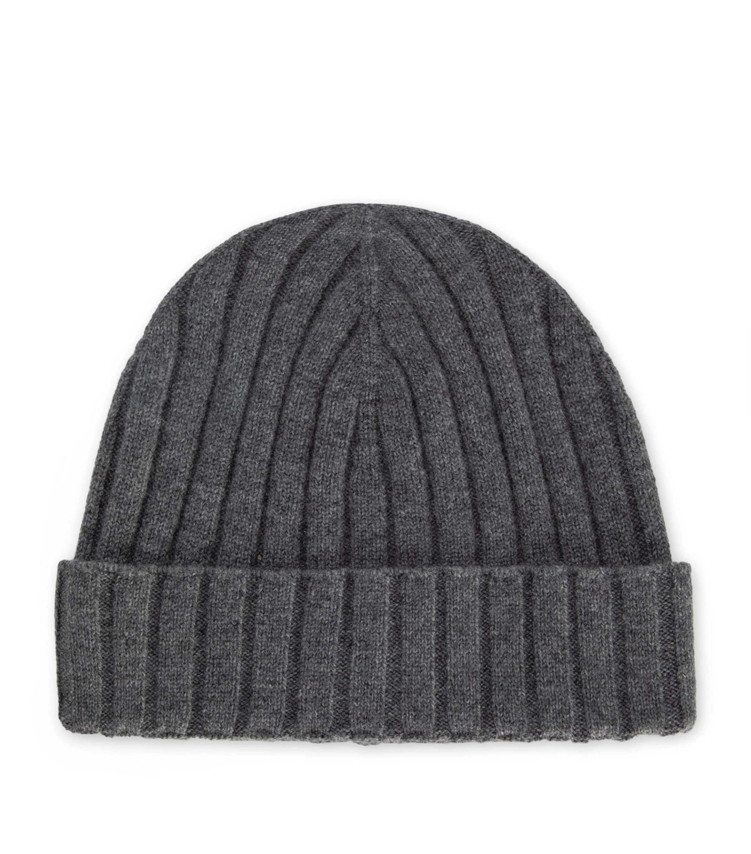 Cashmere Flat Rib Beanie