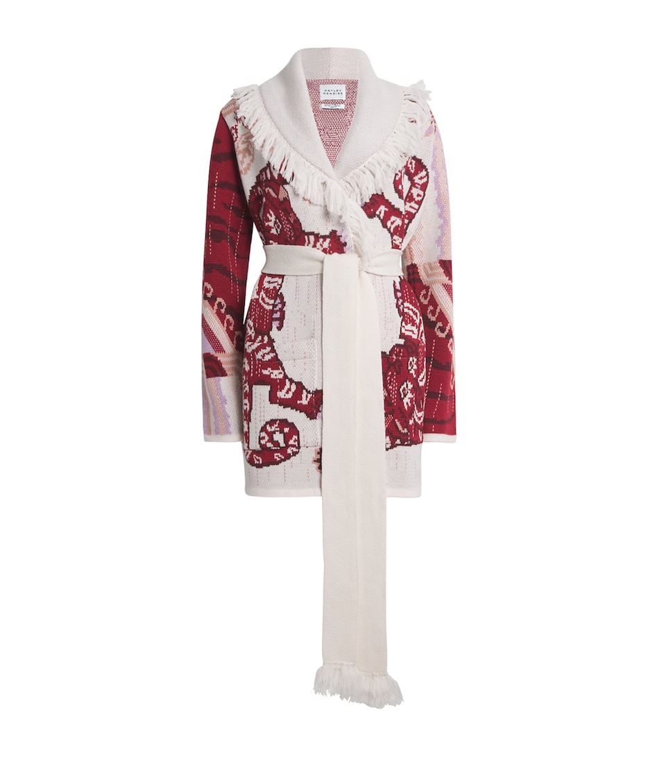 Merino Wool Jacquard Gene Cardigan