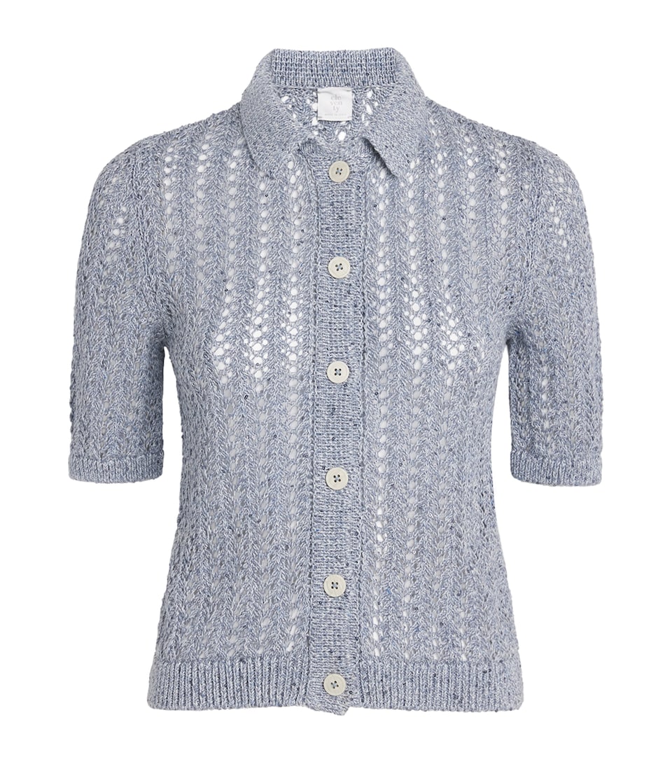 Eleventy Womens Linen-Cotton Cardigan Nuvola