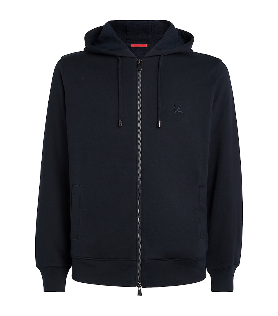 Isaia Mens Logo Zip-Up Hoodie