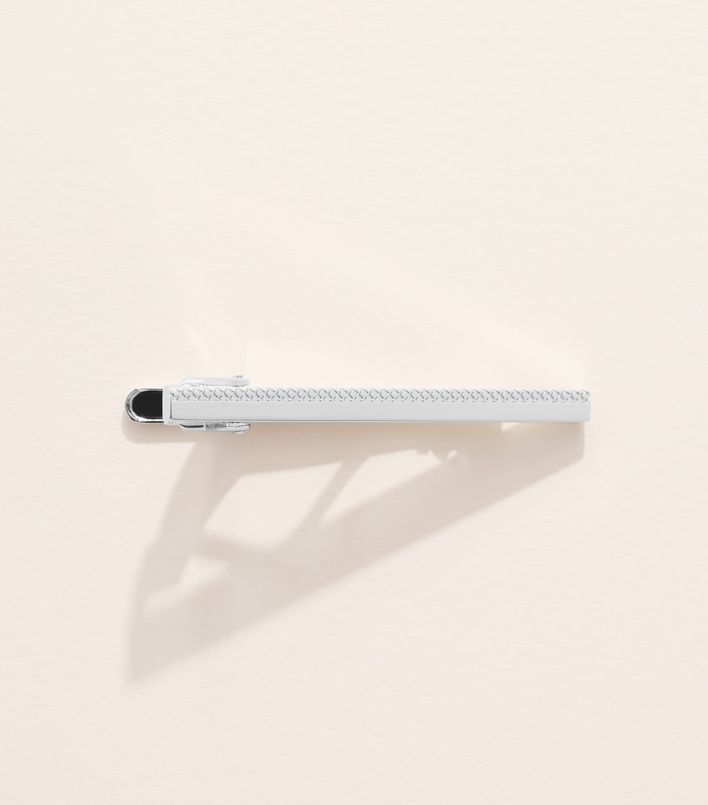 Tateossian Textured Tie Clip Silver Colour