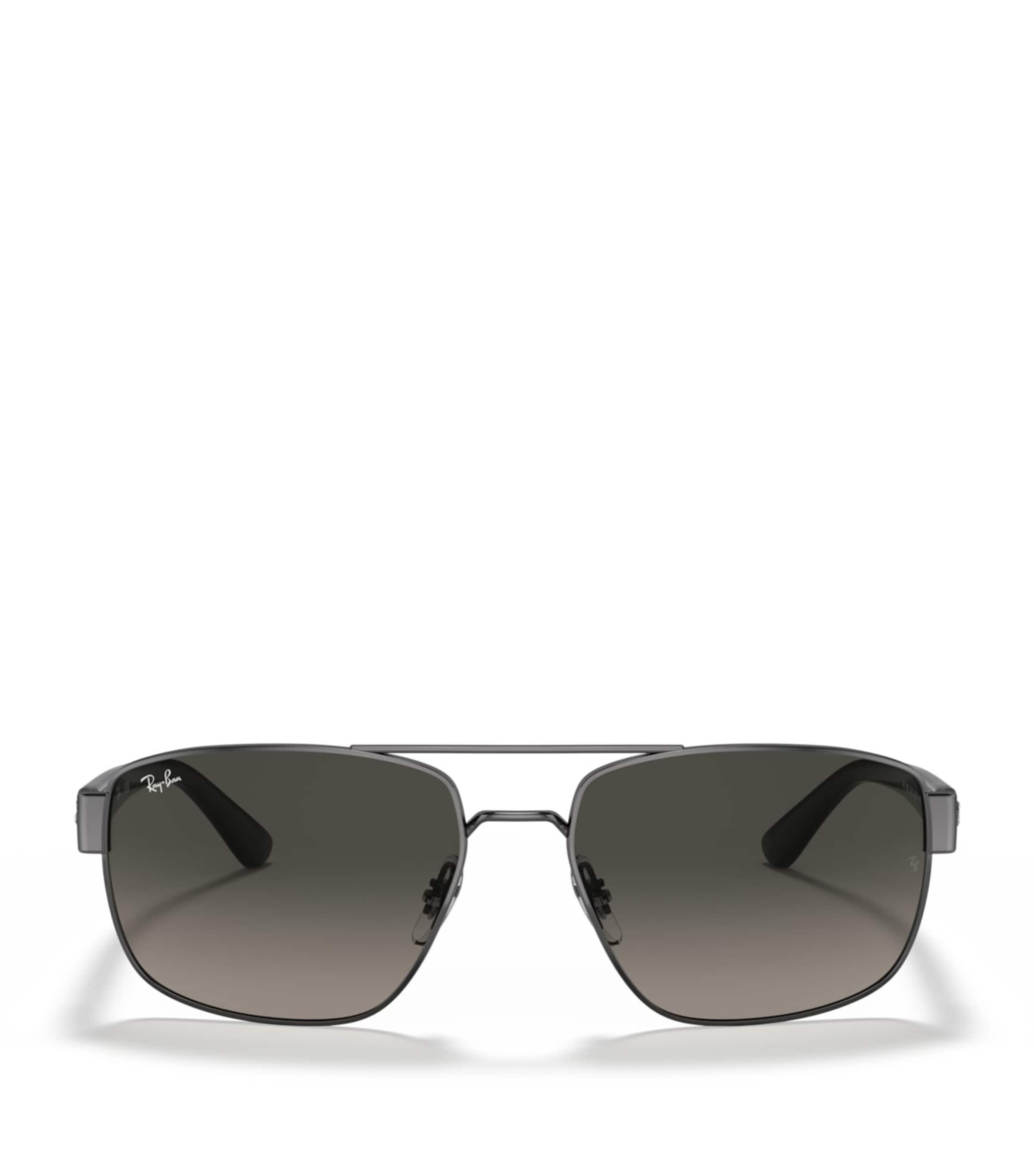 Ray-Ban Metal Irregular Rectangle Sunglasses Grey