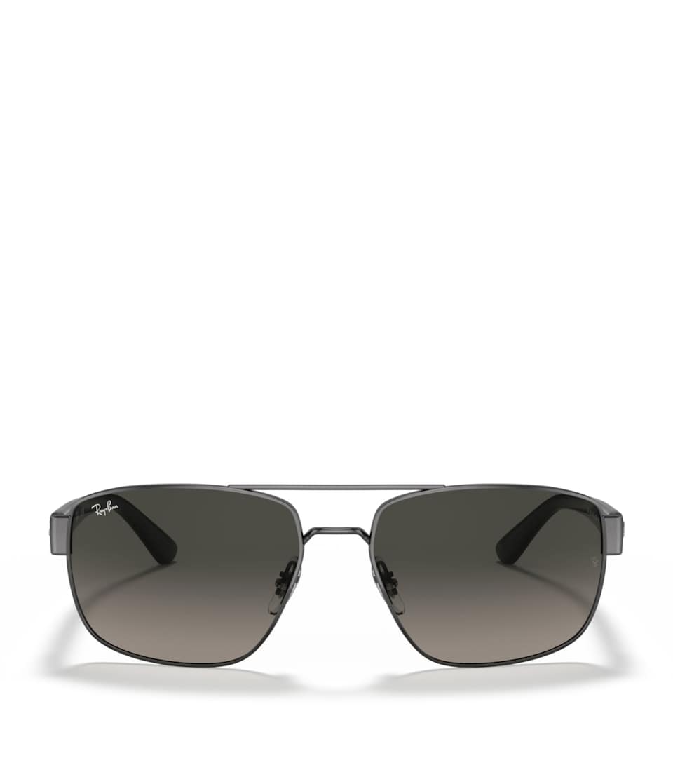 Ray-Ban Metal Irregular Rectangle Sunglasses Grey