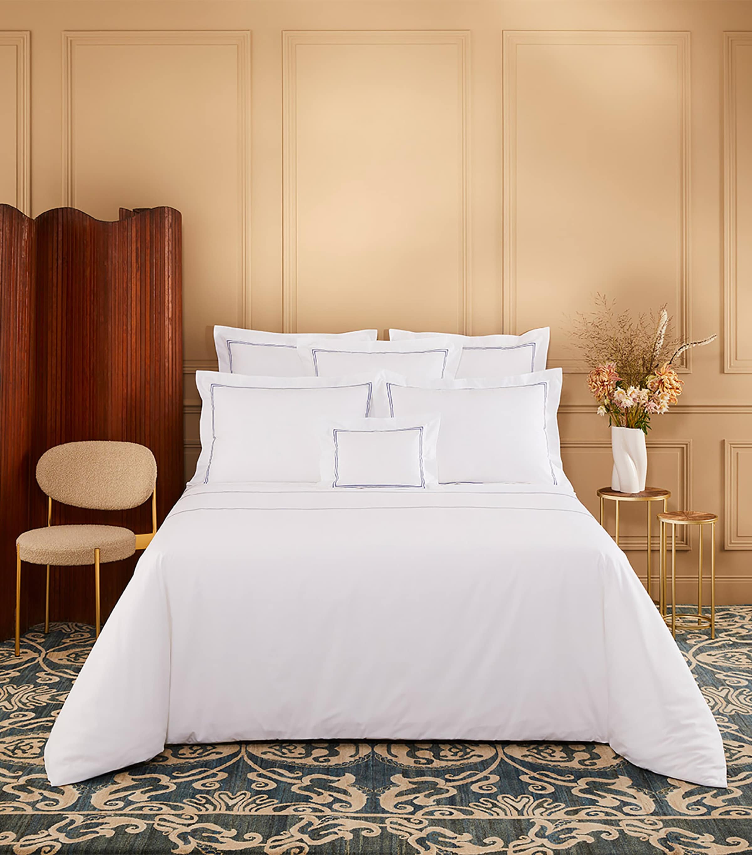 Yves Delorme Organic Cotton Duo Marine Super King Duvet Cover (260cm x 220cm) Marine