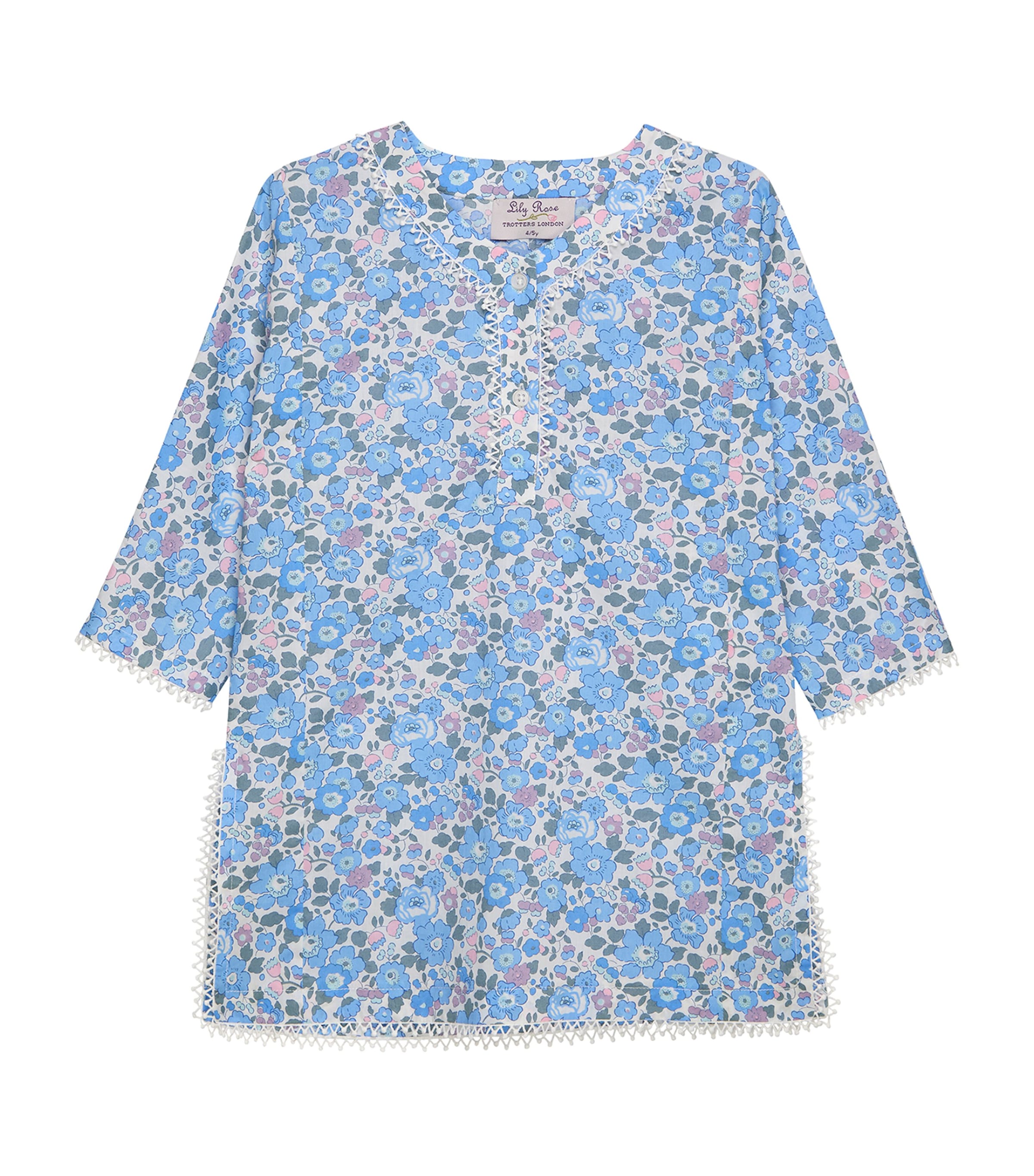 Trotters Cotton Liberty Print Betsy Kaftan (2-5 Years) Blue Betsy