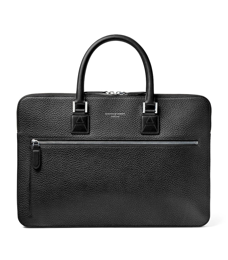 Aspinal Of London Leather Connaught Briefcase Black