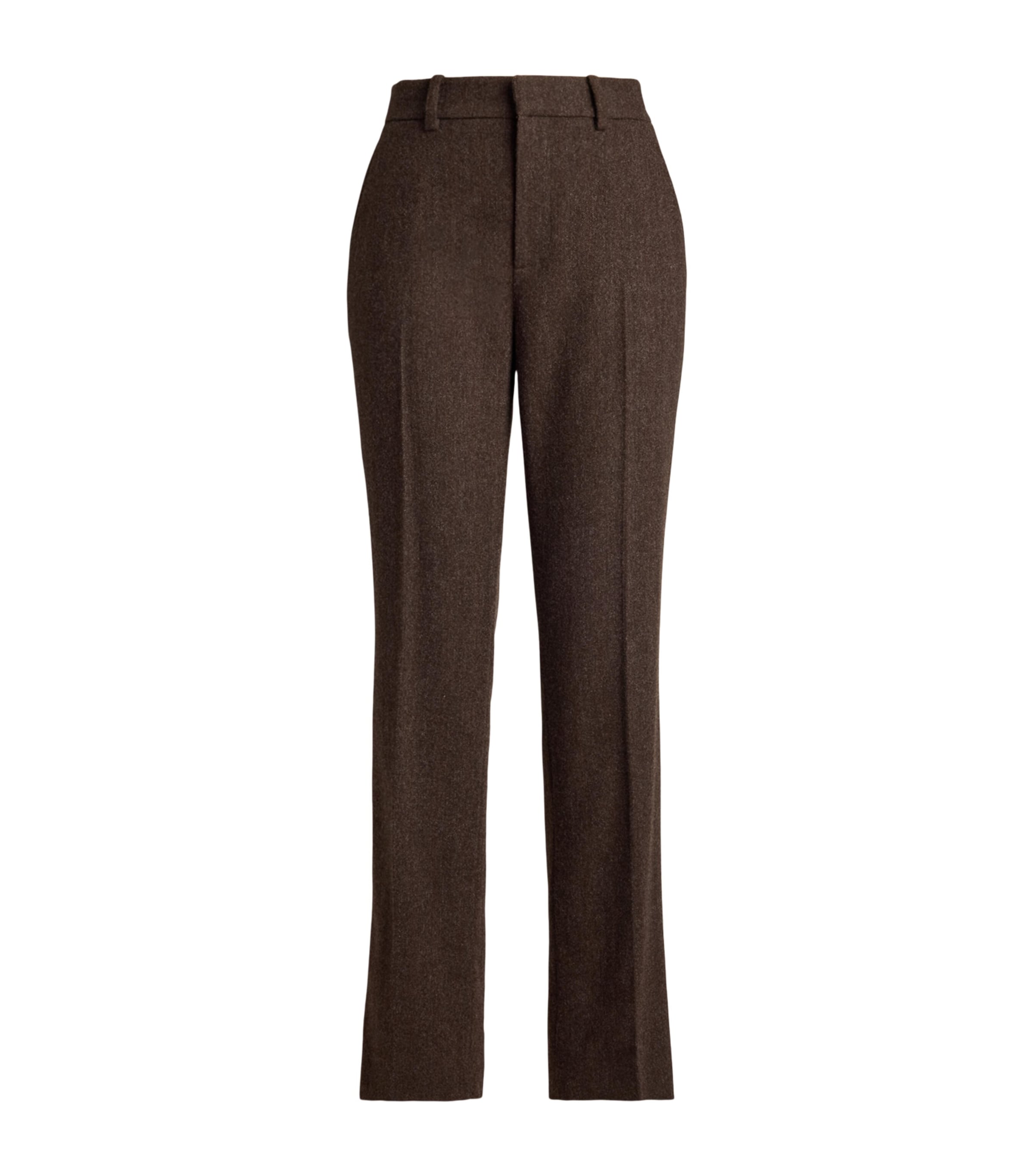 Ralph Lauren Collection Womens Wool-Blend Straight Trousers Brown Rust Multi