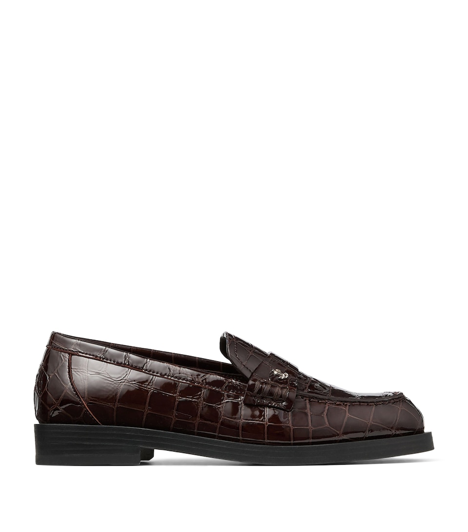 Ivy Croc-Embossed Leather Loafers
