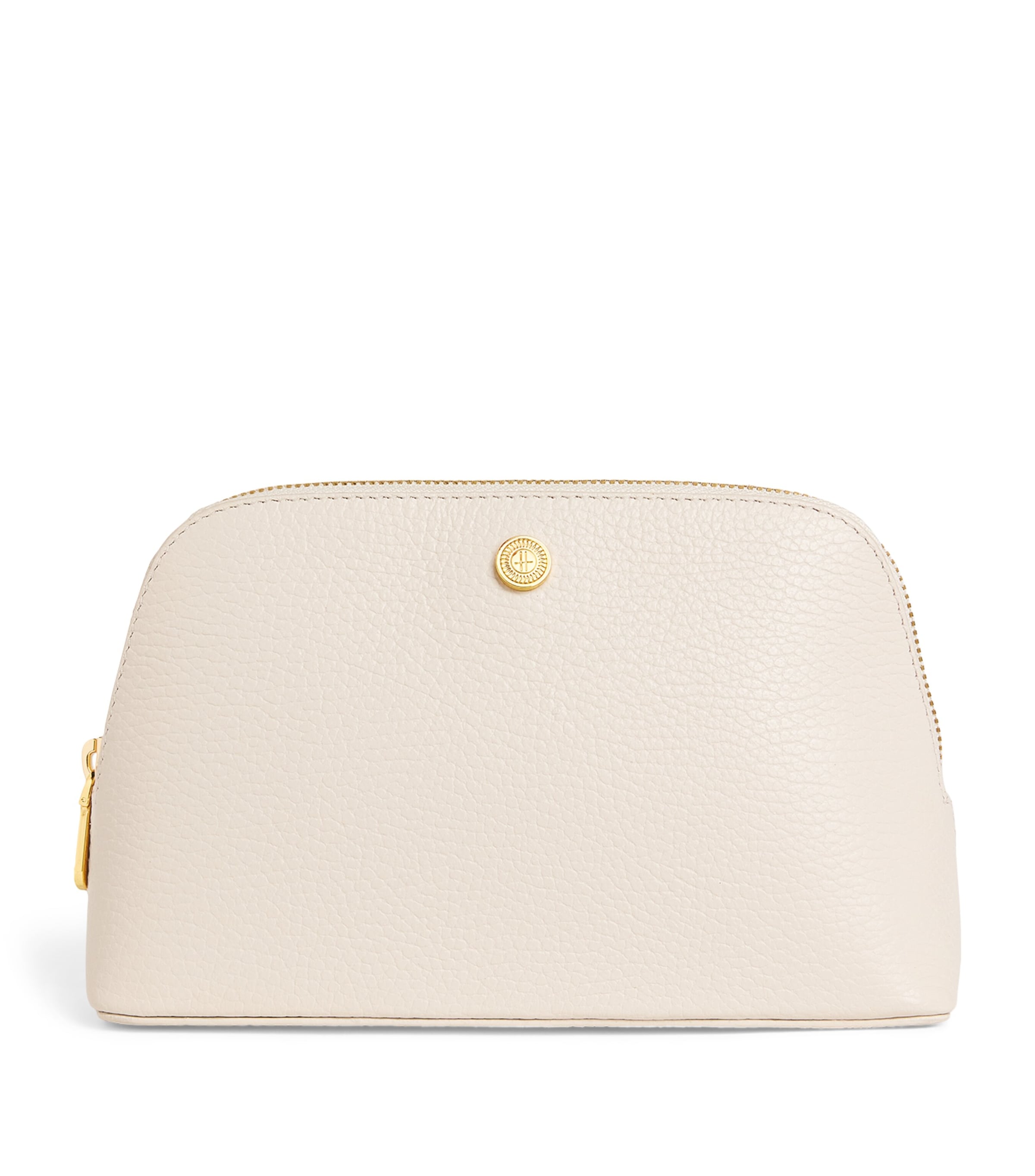 Harrods Small Pebbled Leather Cosmetics Bag Birch