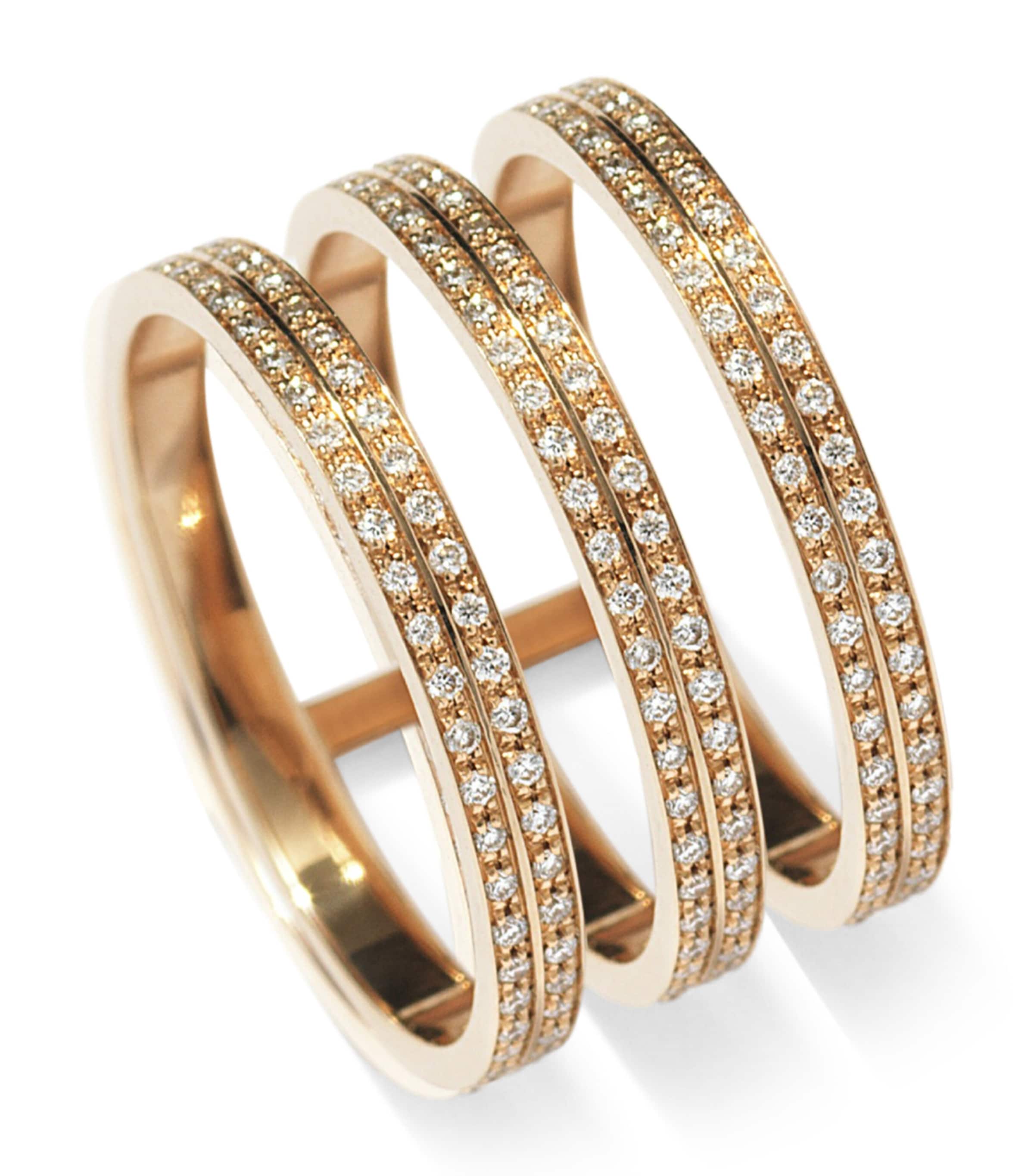 Repossi Rose Gold and Diamond Berbere Monotype Ring Pink Gold