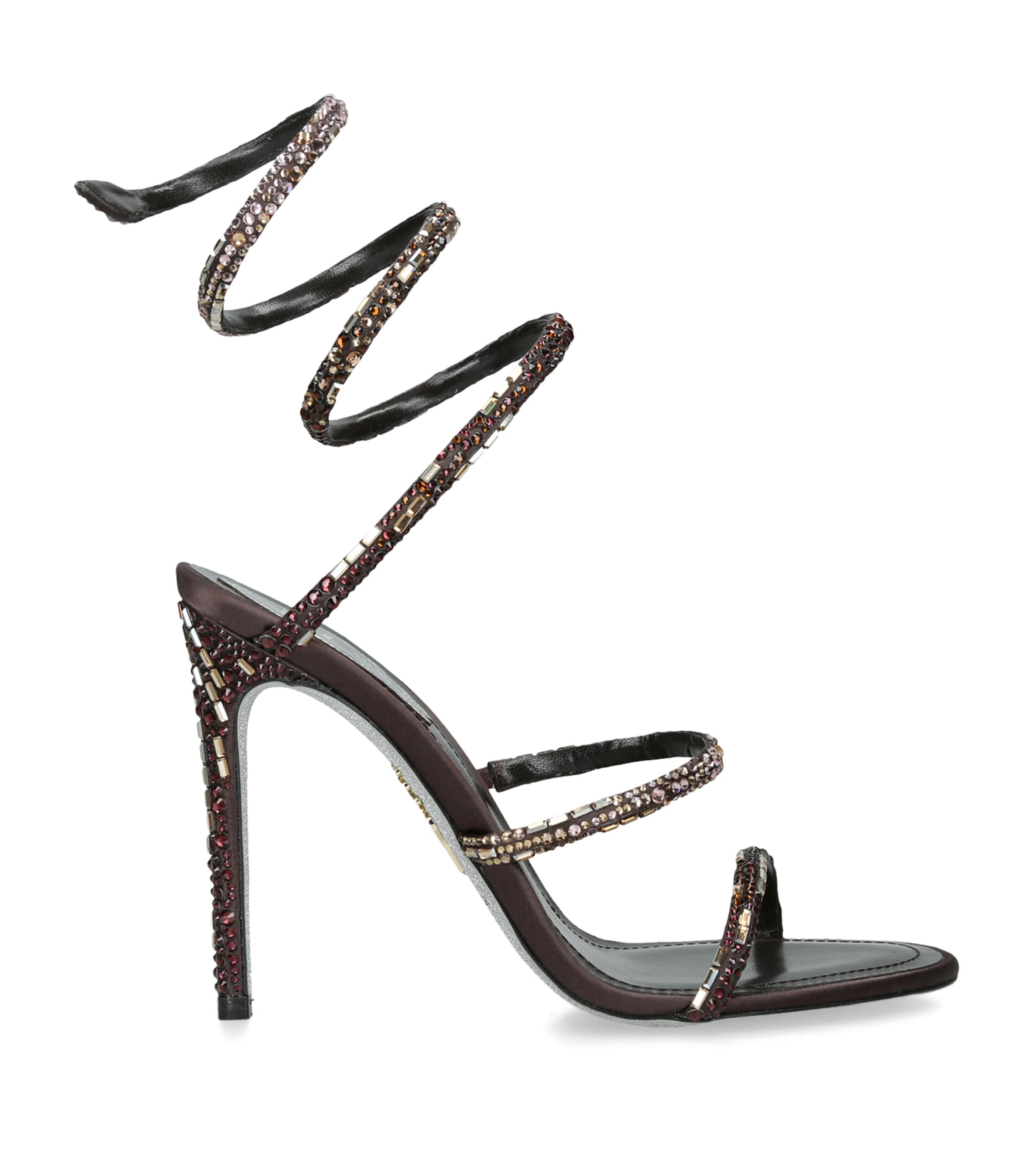 René Caovilla Embellished Heeled Sandals 105 Dk.brn Com