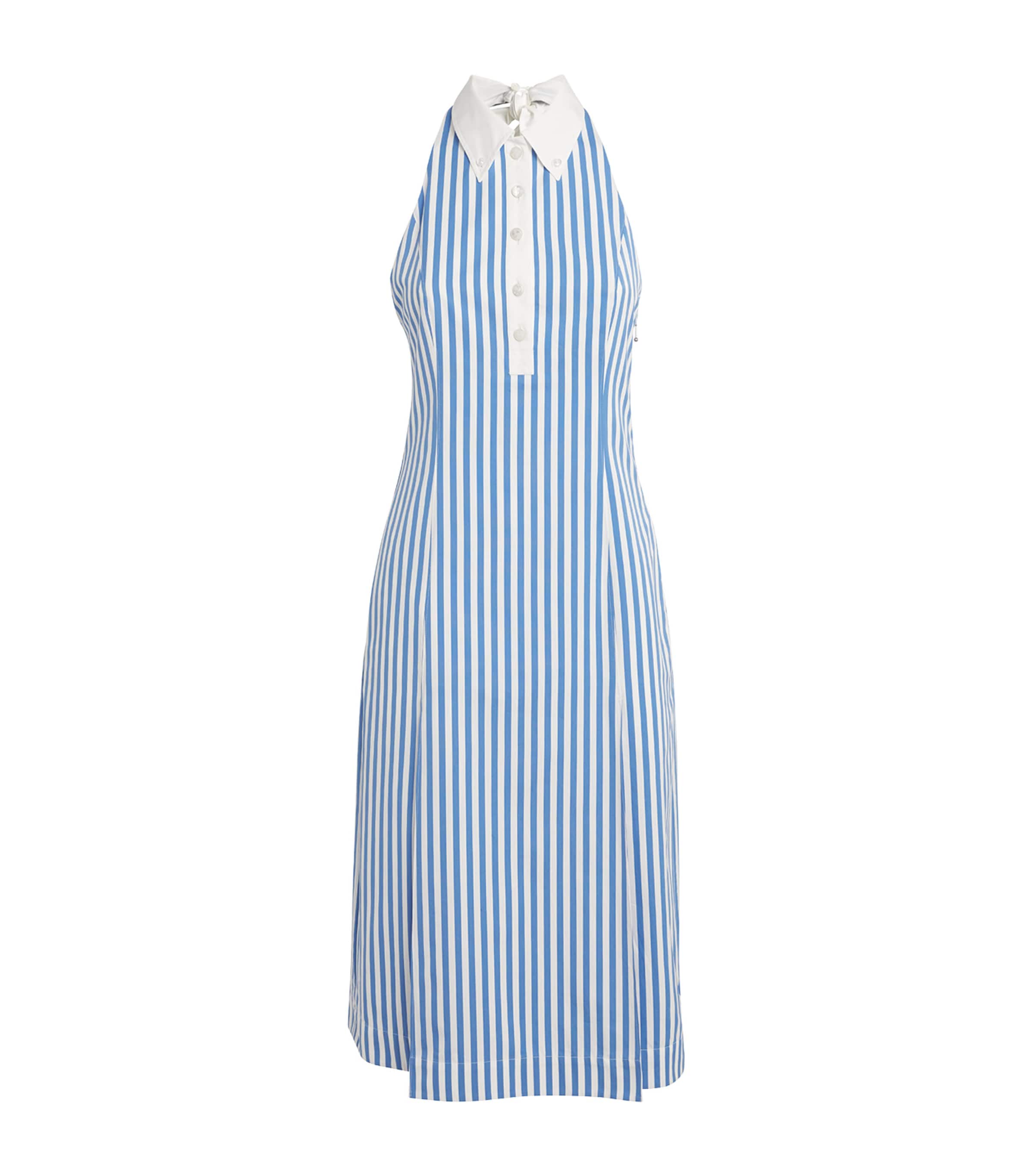 Cotton Stripe Halter Dress